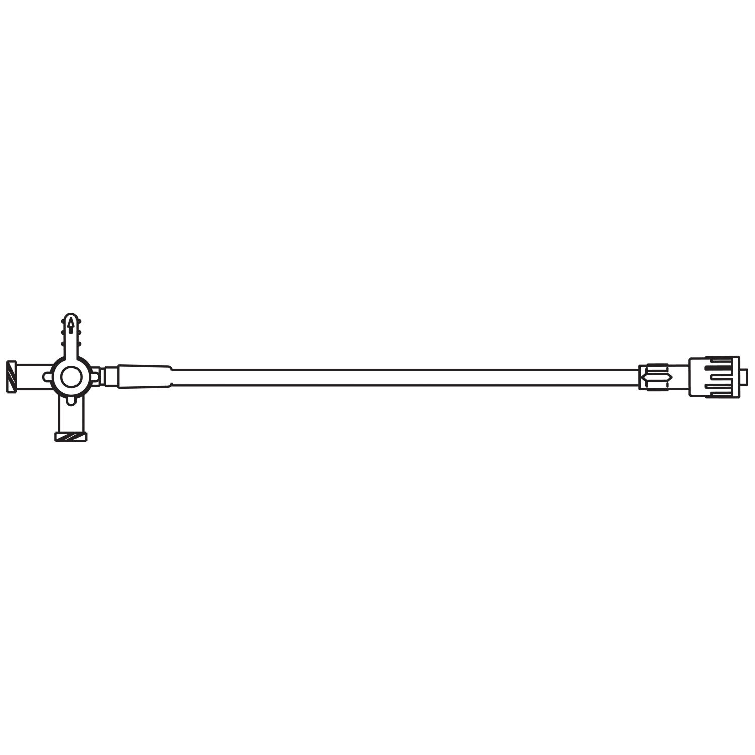 Extension Set, 4-Way, Two Female Luer Lock Ports, 9" Extension Tubing, SPIN-LOCK Connector, Port Covers, 1.4mL Priming Volume, 14"L, DEHP & Latex Free (LF), 100/cs (Rx) (Item is Non-Returnable) (Continental US+HI Only, Excluding IN and ND)