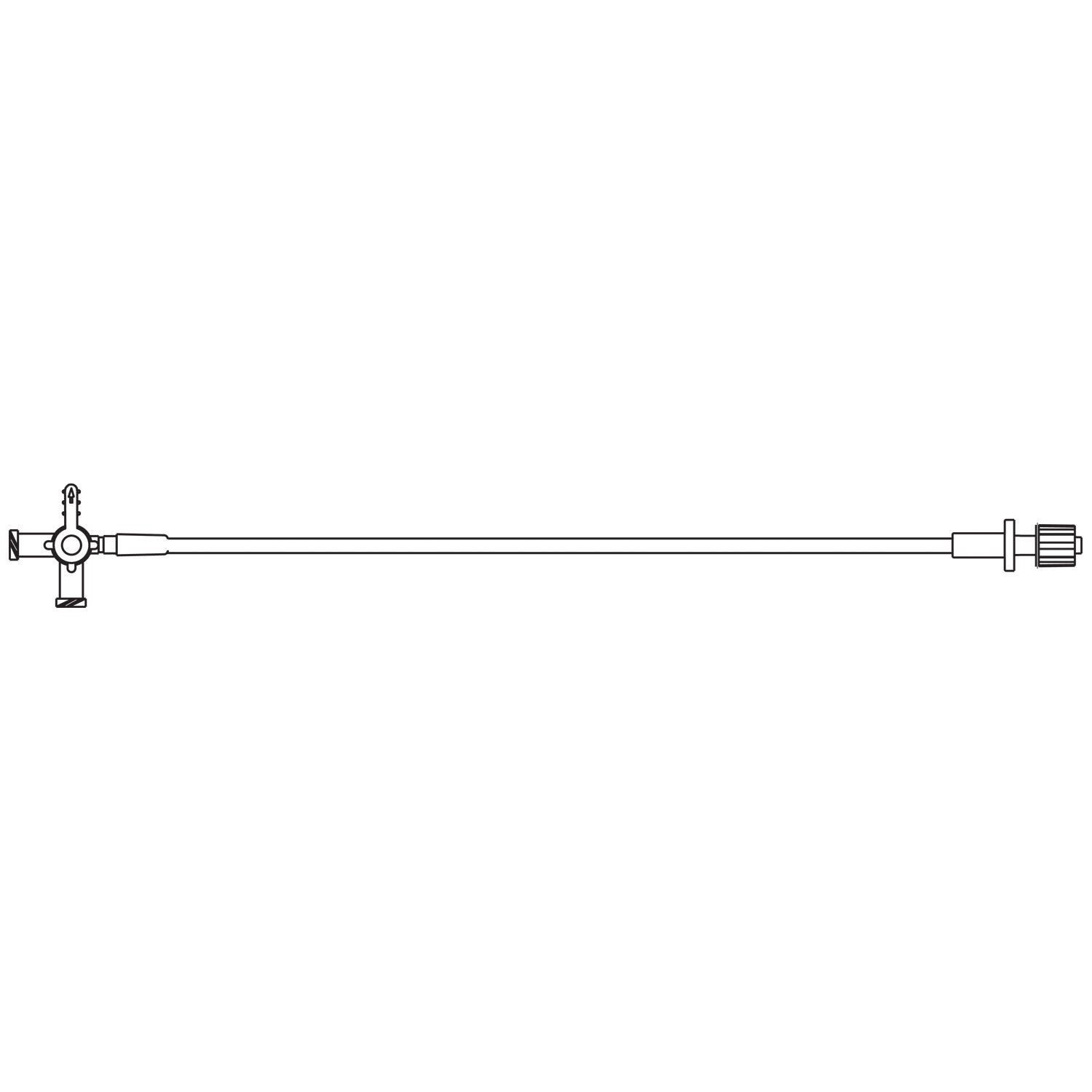 Extension Set, 4-Way, 2 Female Luer Lock Ports, 20" Extension Tubing, SPIN-LOCK Adapter, Port Covers, 1.8 mL Priming Volume, 22"L, Latex Free (LF), 50/cs (Rx) (Item is Non-Returnable) (Continental US+HI Only, Excluding IN and ND)