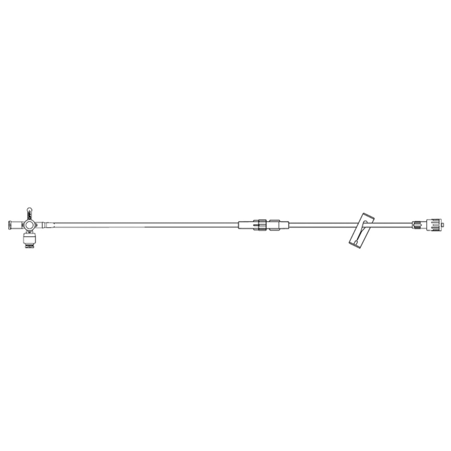 Extension Set, 4-Way, 2 Female Luer Lock Ports, Extension Tubing, SPIN-LOCK Adapter, Port Covers, 5.5 mL Priming Volume, 33"L, Latex Free (LF), 50/cs (Rx) (Continental US+HI Only)