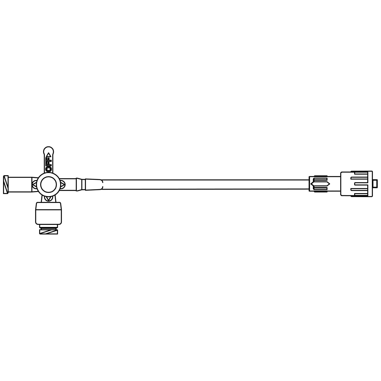 Stopcock Extension Set, High-Flow, Four-Way Stopcock, Luer-Activated ULTRAPORT Port, Female Luer Lock Port, 8" Extension Tubing & SPIN-LOCK Connector, DEHP & Latex Free (LF), 1.5mL Priming Volume, 10"L, 100/cs (Rx) (Continental US+HI Only)