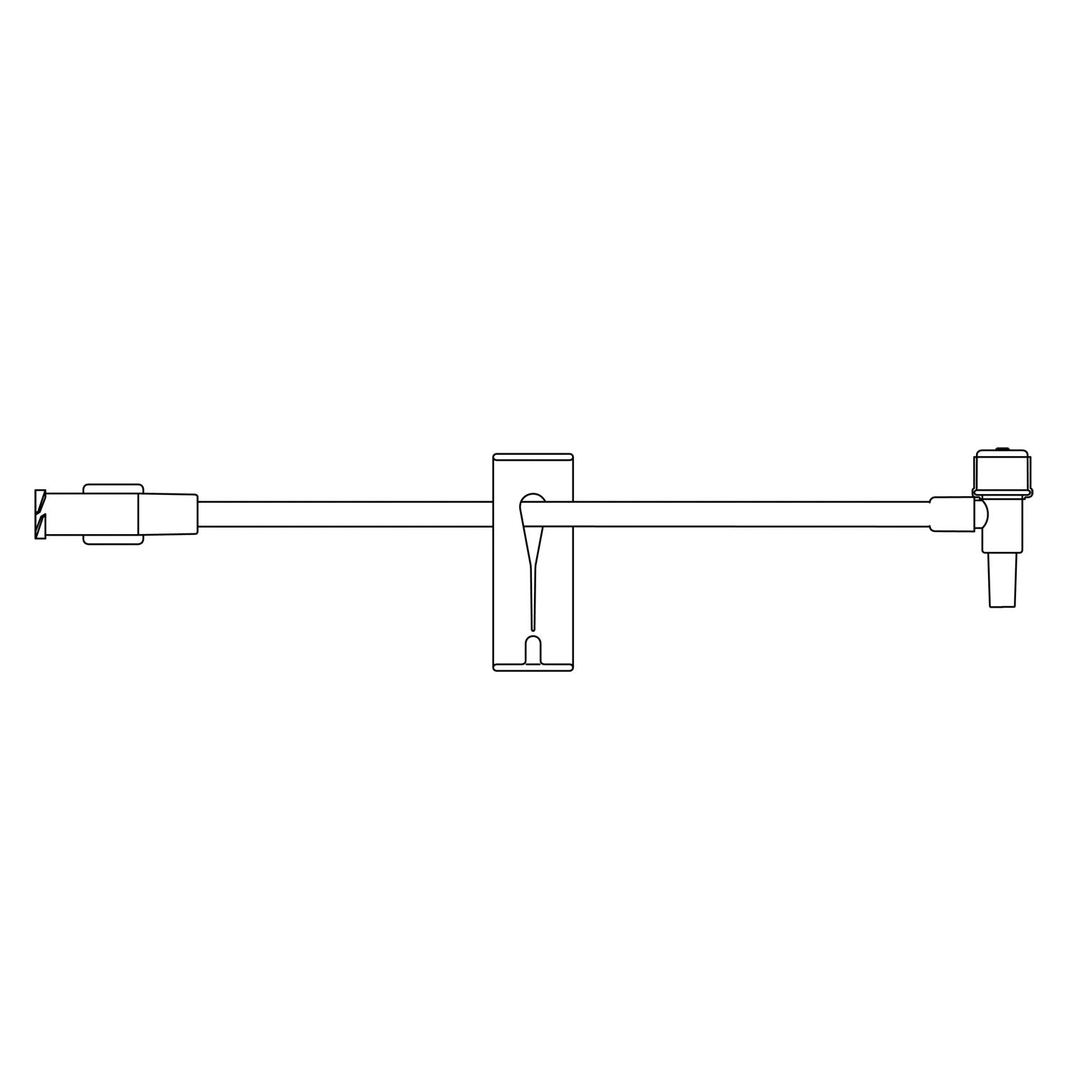 Small Bore T-Port Extension Set, Proximal Luer Lock Connection, Distal T-Fitting Luer Slip Connection, Latex Free (LF) Intermittent Injection Port, Slide Clamp, 0.7 mL Priming Volume, 5"L, 100/cs (Rx) (Continental US+HI Only)