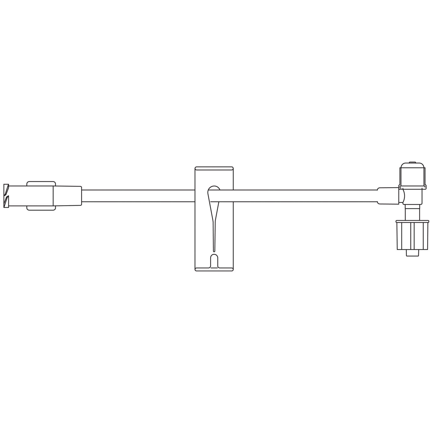 Small Bore T-Port Extension Set, Proximal Luer Lock Connection, Distal T-Fitting, SPIN-LOCK Connection, Latex Free (LF) Intermittent Injection Port, Slide Clamp, 0.69 mL Priming Volume, 5"L, DEHP Free, 100/cs (Rx) (Item is Non-Returnable) (Continental US+HI Only, Excluding IN and ND)