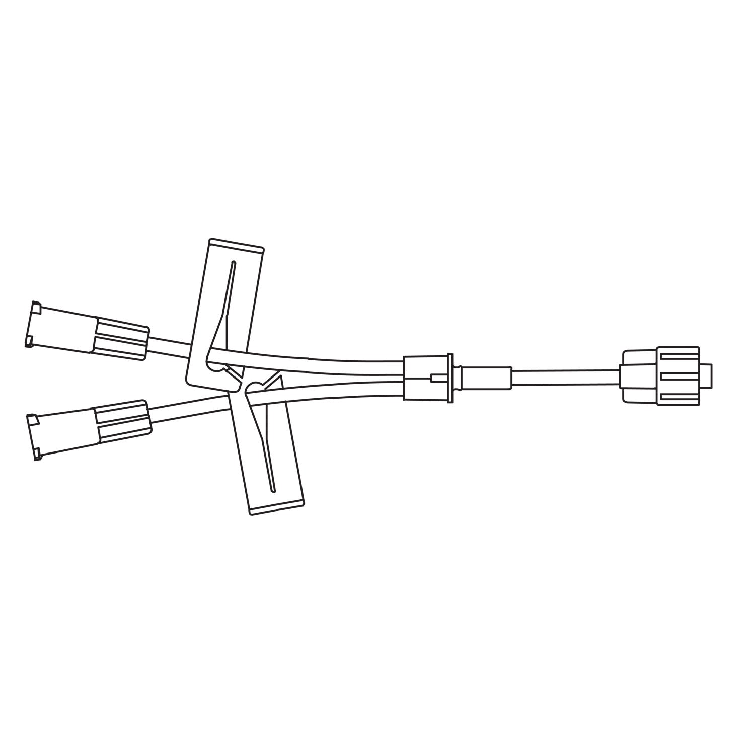 Small Bore Y-Extension Set, All Luer Lock Connections, Dual Slide Clamps, 0.37mL Priming Volume, 6"L, DEHP & Latex Free (LF), 100/cs (Rx) (Continental US+HI Only)