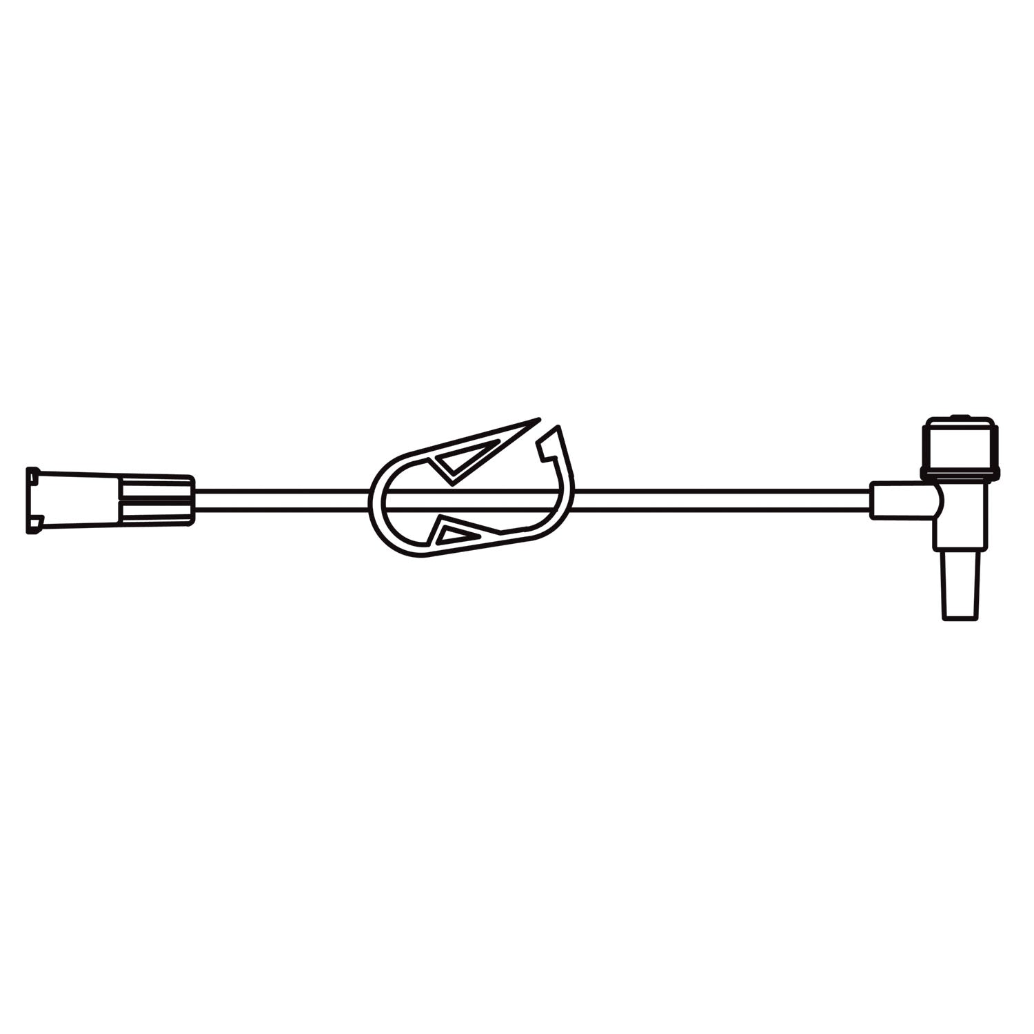 Small Bore T-Port Extension Set, Proximal Luer Lock Connection, Distal T-Fitting Luer Slip Connection, Latex Free (LF) Intermittent Injection Port, On/ Off Clamp, 0.19 mL Priming Volume, 6"L, DEHP Free, 100/cs (Rx) (Item is Non-Returnable) (Continental US+HI Only, Excluding IN and ND)