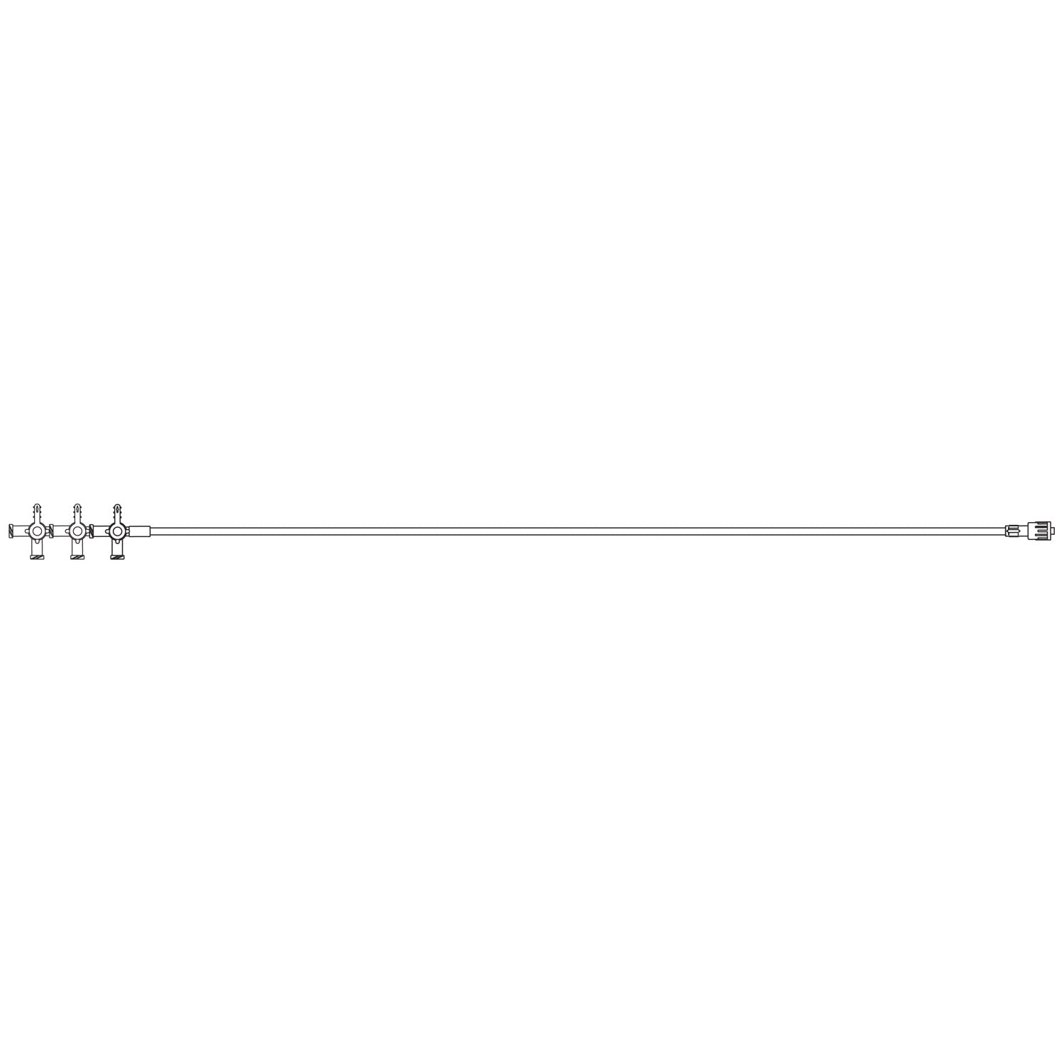 Extension Set, Three 4-Way, 4 Female Luer Lock Ports, 40" Extension Tubing, SPIN-LOCK Adapter, Port Covers, 6mL Priming Volume, DEHP & Latex Free (LF), 100/cs (Rx) (Continental US+HI Only)