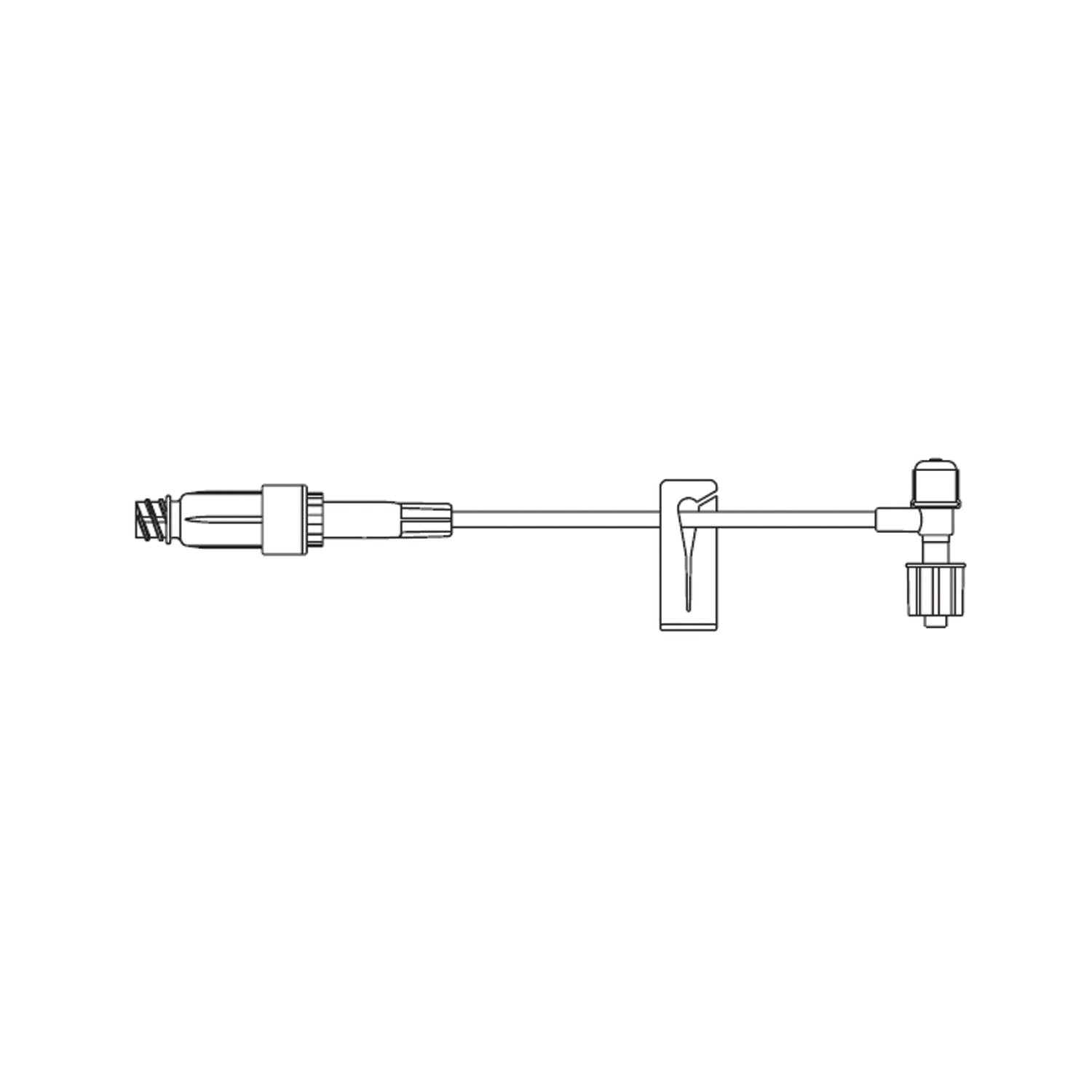 Small Bore T-Port Extension Set, ULTRASITE Valve & SPIN-LOCK Connection, 0.66mL Priming Volume, 5.5"L, Removable Slide Clamp, DEHP & Latex Free (LF), 100/cs (Rx) (Continental US+HI Only)
