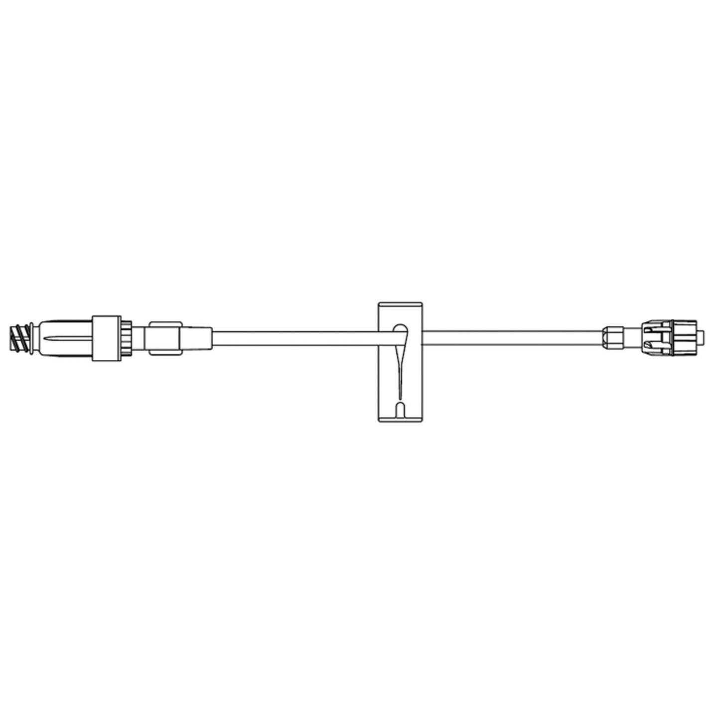 Standard Bore Extension Set, ULTRASITE Valve, SPIN-LOCK Connection, Slide Clamp, 0.65mL Priming Volume, 6.5"L, DEHP & Latex Free (LF), 100/cs (Rx) (Item is Non-Returnable) (Continental US+HI Only, Excluding IN and ND)