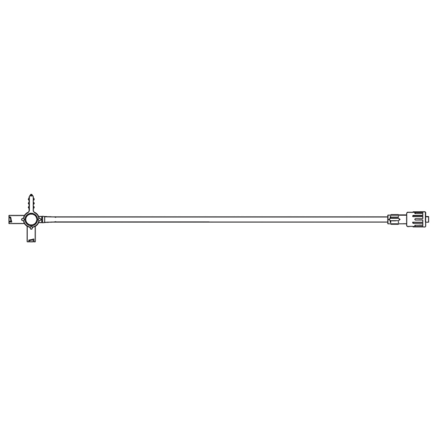 Extension Set, High-Flow, 4-Way, 2 Female Luer Lock Ports, 33" Extension Tubing, SPIN-LOCK Adapter, Port Covers, 5.9mL Priming Volume, DEHP & Latex Free (LF), 50/cs (Rx) (Continental US+HI Only)