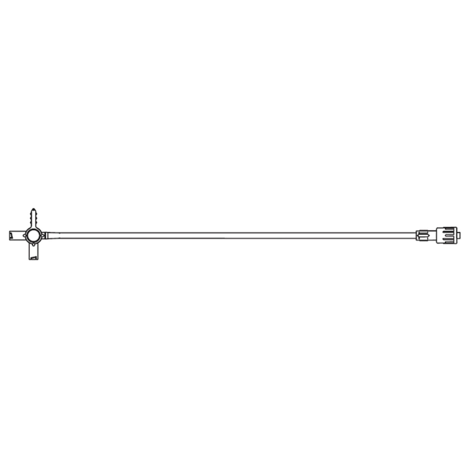 Extension Set, High-Flow, 4-Way, 2 Female Luer Lock Ports, 33" Extension Tubing, SPIN-LOCK Adapter, Port Covers, 5.9mL Priming Volume, DEHP & Latex Free (LF), 50/cs (Rx) (Continental US+HI Only)