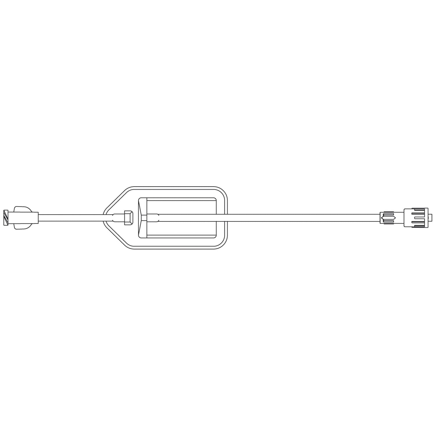 Extension Set, 1.2 Micron Filter, Luer Lock Connector, DEHP-Free, 4.3mL Priming Volume, 10"L, Latex Free (LF), 50/cs (Rx) (Item is Non-Returnable) (Continental US+HI Only, Excluding IN and ND)