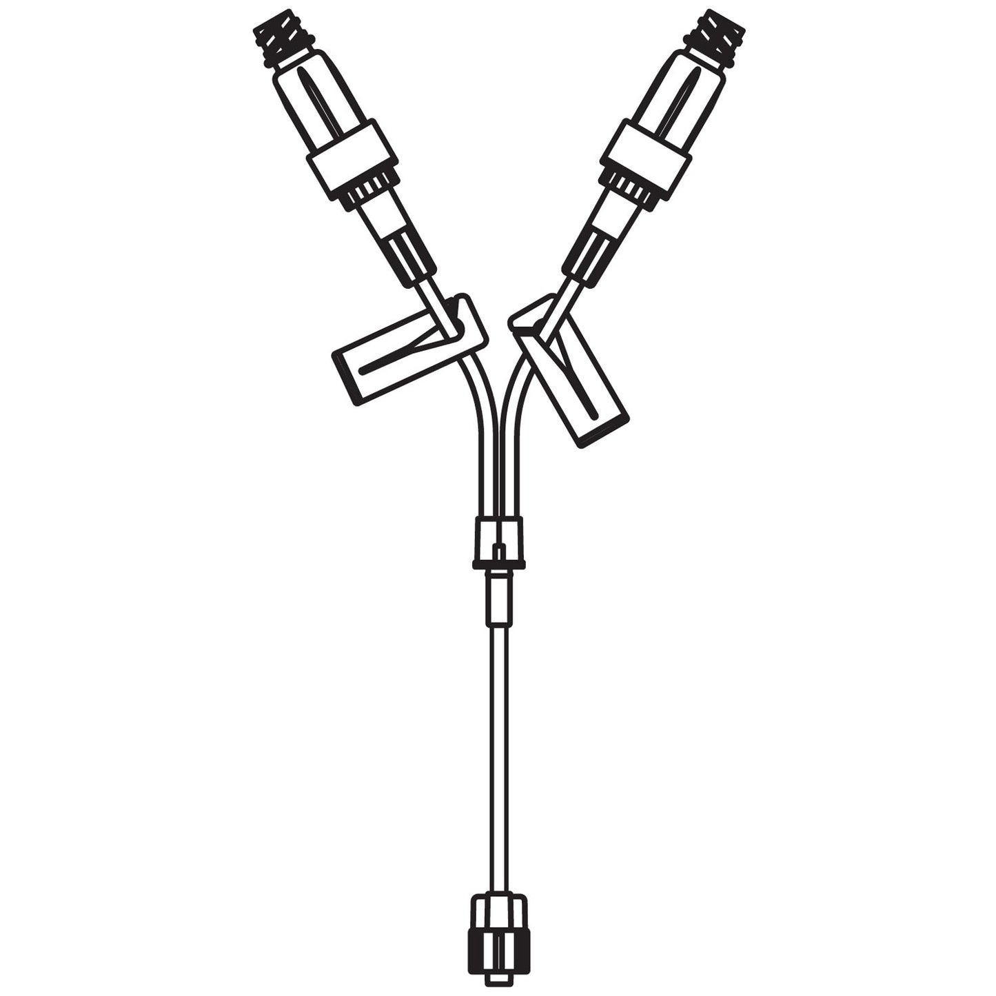 Standard Bore Y-Extension Set, Two Removable ULTRASITE Valves, Removable Slide Clamps, Luer Lock Connector, DEHP & Latex Free (LF), 1mL Priming Volume, 7"L, 50/cs (Rx) (Continental US+HI Only)
