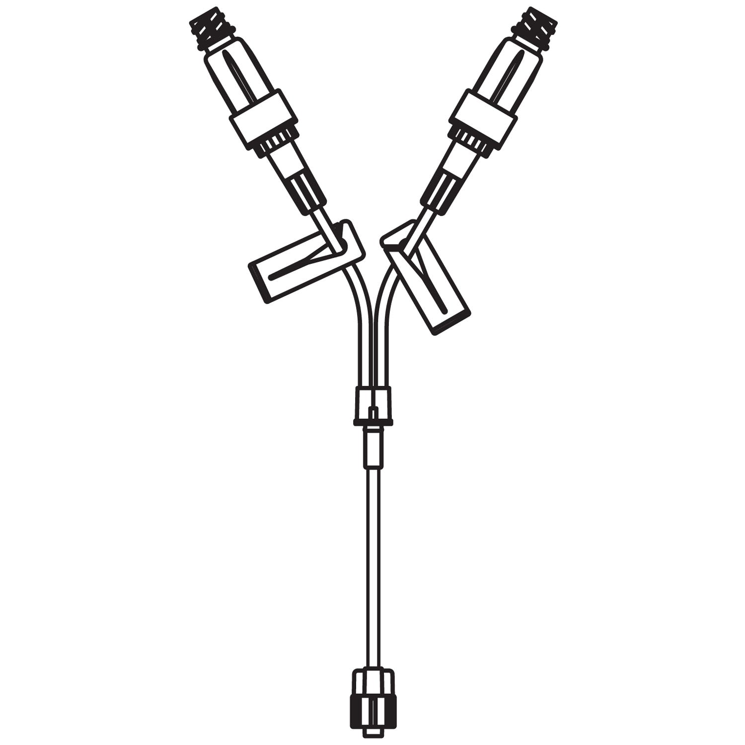 Standard Bore Y-Extension Set, Two Removable ULTRASITE Valves, Removable Slide Clamps, Luer Lock Connector, DEHP & Latex Free (LF), 1mL Priming Volume, 7"L, 50/cs (Rx) (Continental US+HI Only)