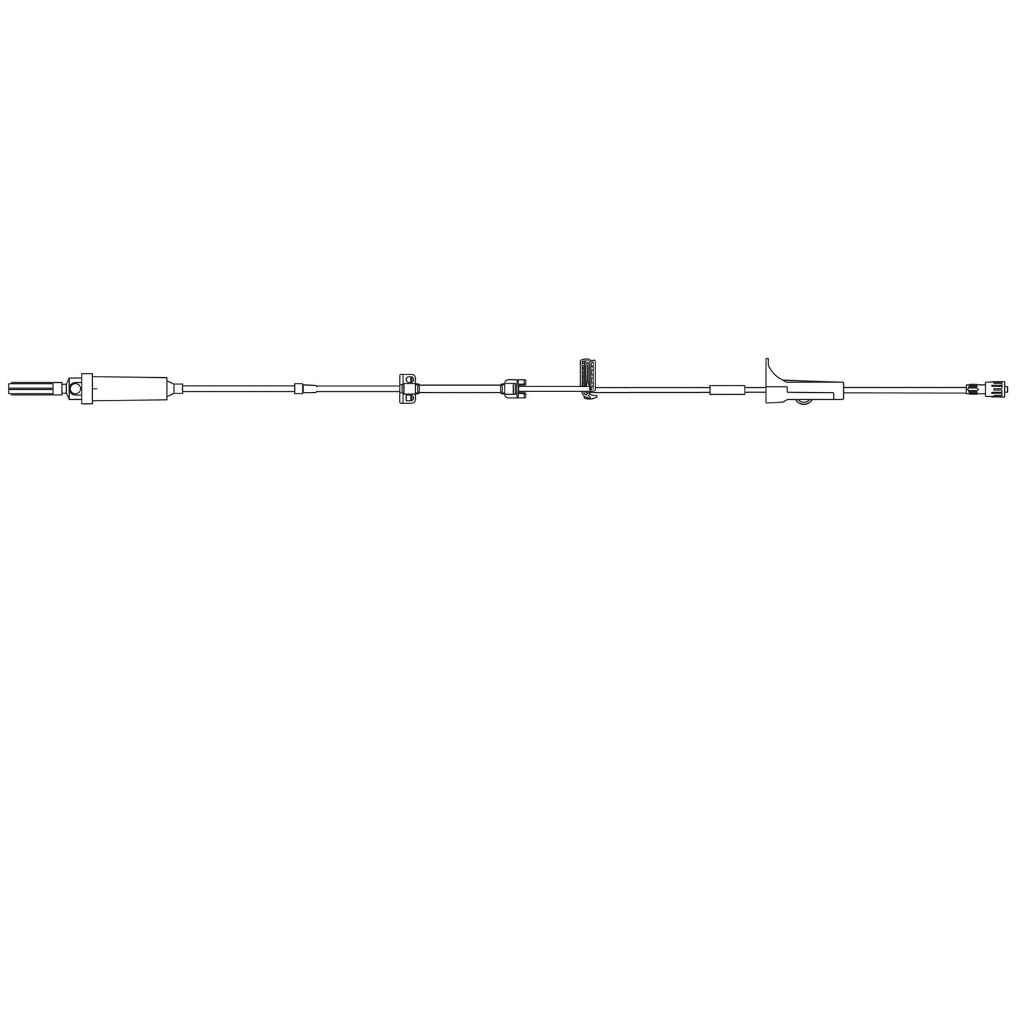 Low Adsorption Set, Universal Spike, Free-Flow Protection Clamp, Roller Clamp, SPIN LOCK Connector, 60 Drops/mL, DEHP & Latex Free (LF), 25mL Priming Volume, 136"L, 24/cs (Rx) (Item is Non-Returnable) (Continental US+HI Only, Excluding IN and ND)