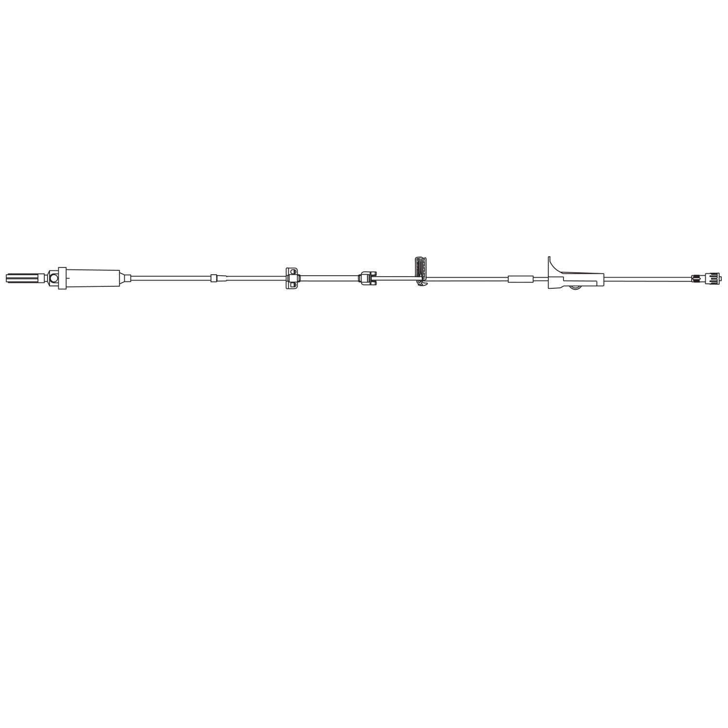 Low Adsorption Set, Universal Spike, Free-Flow Protection Clamp, Roller Clamp, SPIN LOCK Connector, 60 Drops/mL, DEHP & Latex Free (LF), 25mL Priming Volume, 136"L, 24/cs (Rx) (Item is Non-Returnable) (Continental US+HI Only, Excluding IN and ND)