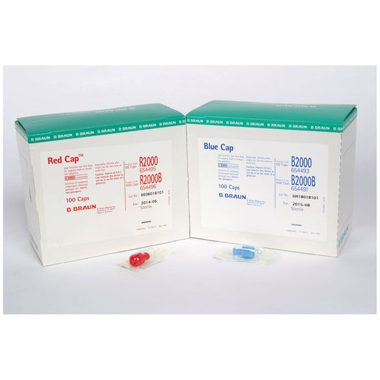 Replacement Caps, Blue Male Luer Lock Cap & White Female Luer Lock Cap (418016), 100/cs (Rx) (Item is Non-Returnable) (Continental US+HI Only, Excluding IN and ND)
