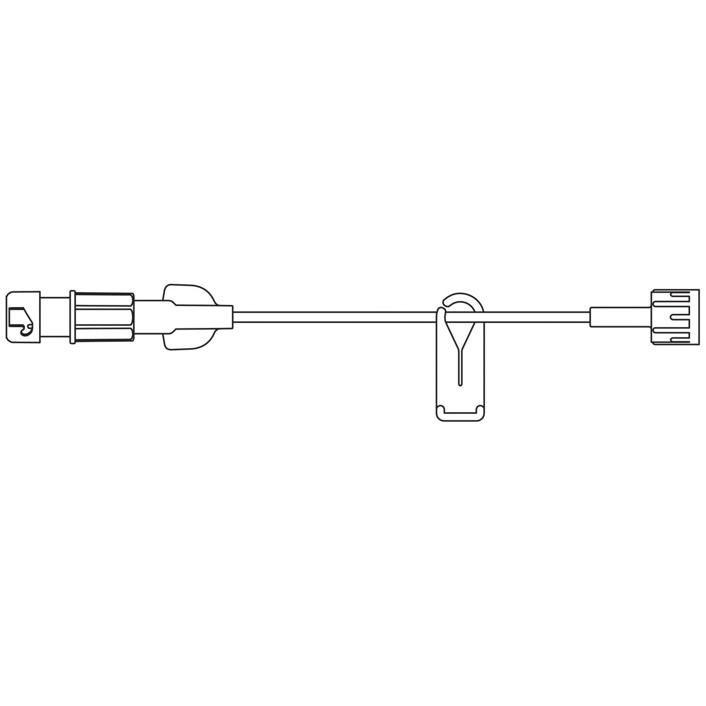 Extension Set, SAFELINE Injection Site, Microbore Tubing, Removable Slide Clamp, Male Luer Lock, 0.42mL Priming Volume, 7"L, Latex Free (LF), 50/cs (Rx) (Item is Non-Returnable) (Continental US+HI Only, Excluding IN and ND)