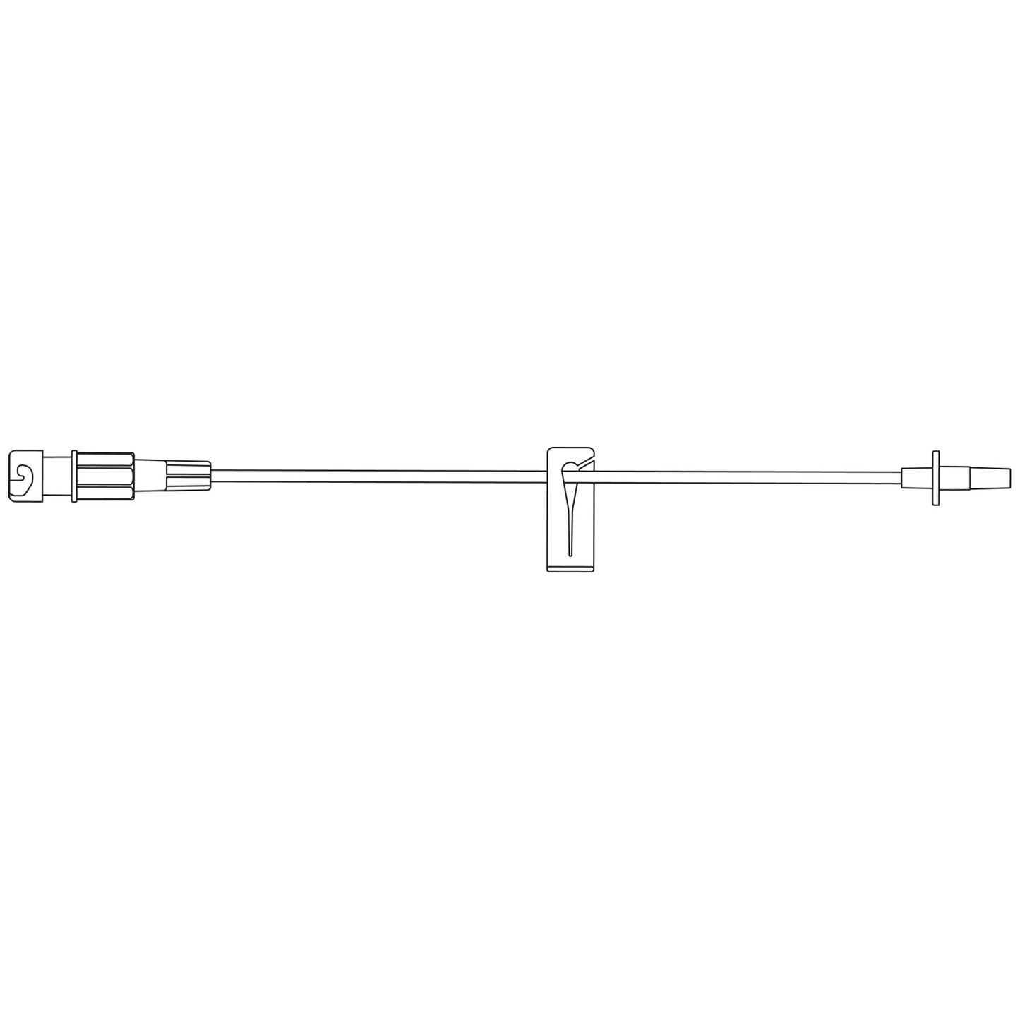 Extension Set, SAFELINE Injection Site, Microbore Tubing, Removable Slide Clamp, Male Luer Slip, 0.4mL Priming Volume, 7"L, Latex Free (LF), 50/cs (Rx) (Continental US+HI Only)
