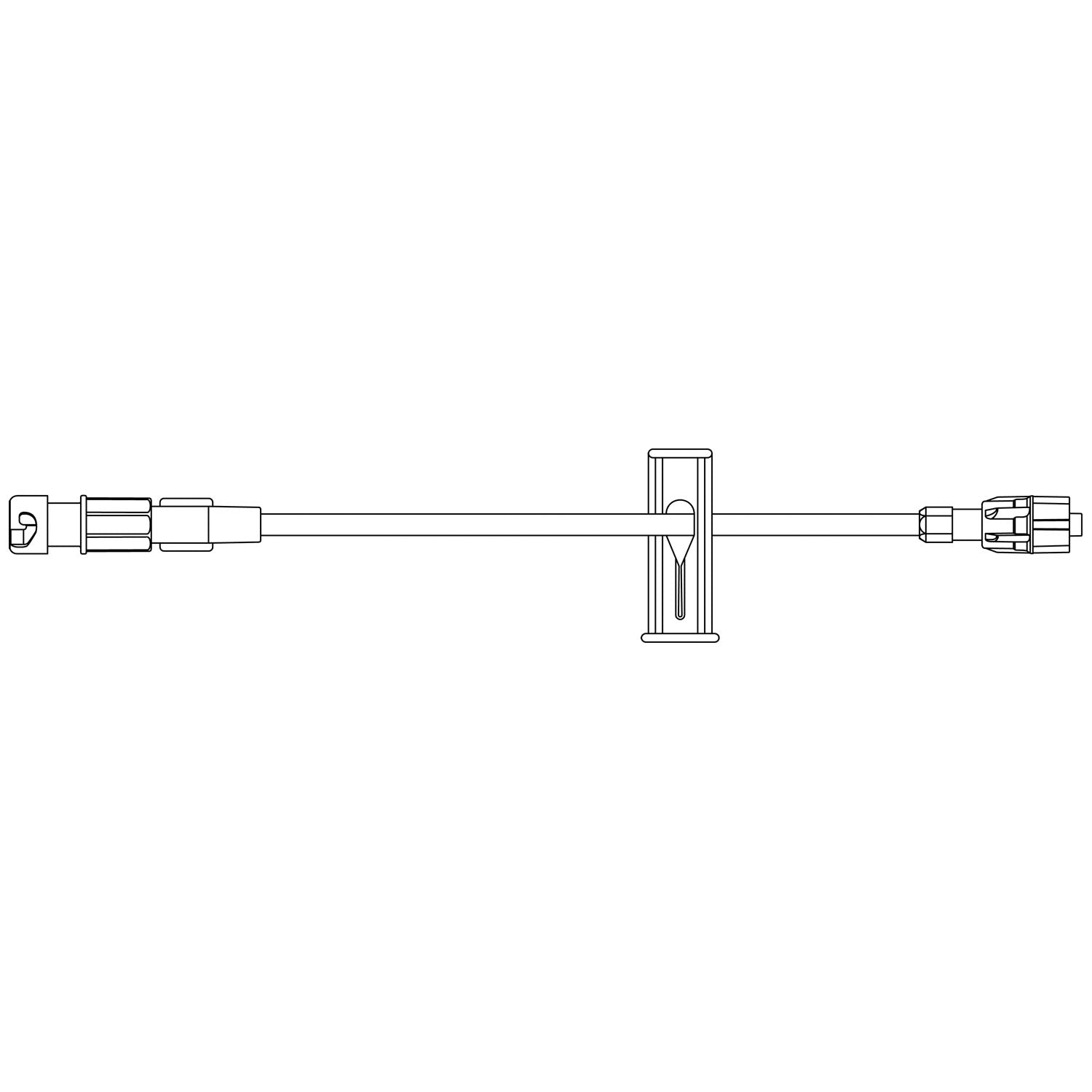 Extension Set, SAFELINE Injection Site, Smallbore Kink-Resistant Tubing, Slide Clamp, SPIN-LOCK Connector, 0.63mL Priming Volume, 7"L, Latex Free (LF), 50/cs (Rx) (Continental US+HI Only)
