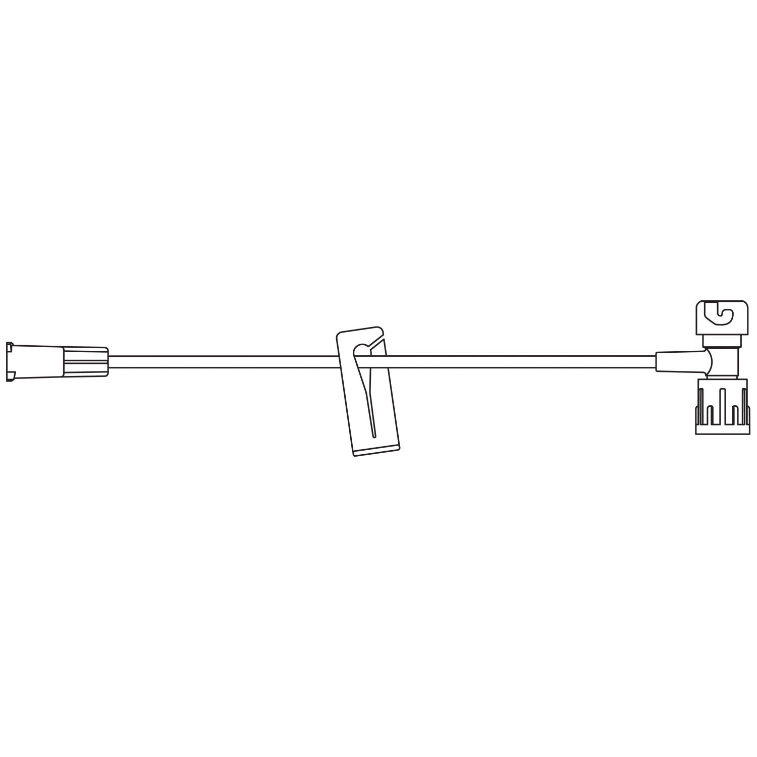 Extension Set, Female Adapter, SAFELINE Injection Site, Microbore Tubing, Removable Slide Clamp, T-Connector, 0.45mL Priming Volume, 6"L, DEHP & Latex Free (LF), 50/cs (Rx) (Continental US+HI Only)