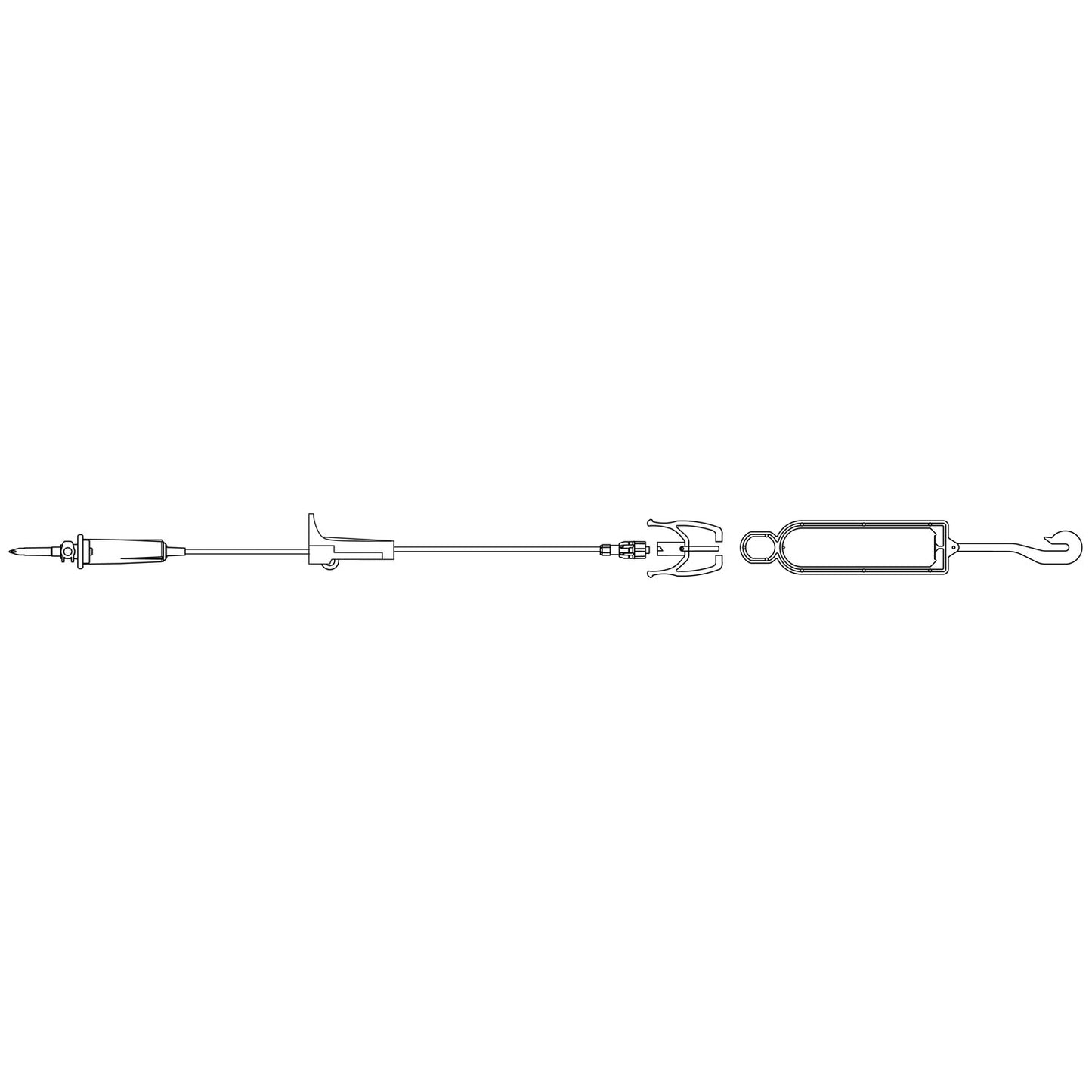 Secondary Set, SPIN-LOCK Connector, SAFELINE Clip Lock Cannula, 10mL Priming Volume, 50"L, 15 Drops/mL, DEHP & Latex Free (LF), 50/cs (Rx) (Continental US+HI Only)