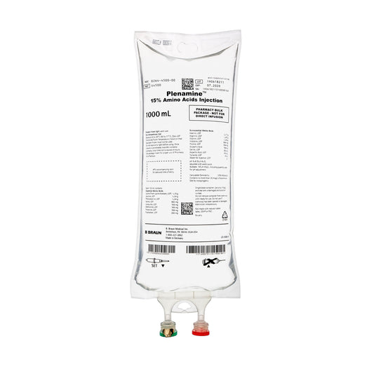 Plenamine 15% Amino Acid Injection, 1000mL Bag, Sterile (Rx) (Item is Non-Returnable), 8/cs (Continental US+HI Only, Excluding IN and ND)&nbsp;&nbsp;<Strong style="color:red">Max weekly quantity allowed: 10</Strong>