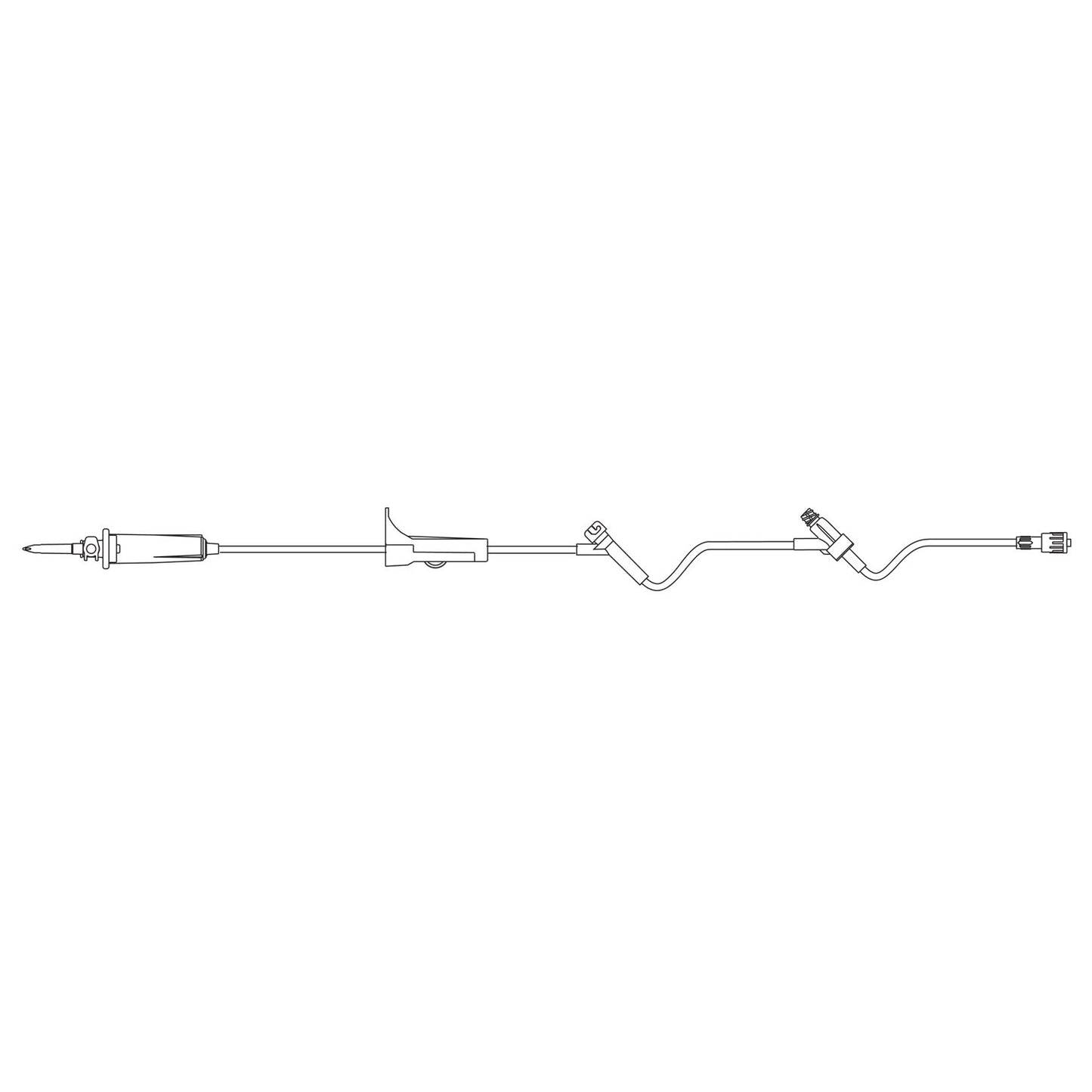 Emergency Medical Services Set, Universal Spike, Roller Clamp, SAFELINE Injection Site 8", ULTRASITE Injection Site 3", SPIN-LOCK Connector, DEHP-Free, Latex Free (LF), 15mL Priming Volume, 86"L, 15 drops/mL, 50/cs (56 cs/plt) (Rx) (Continental US+HI Only)