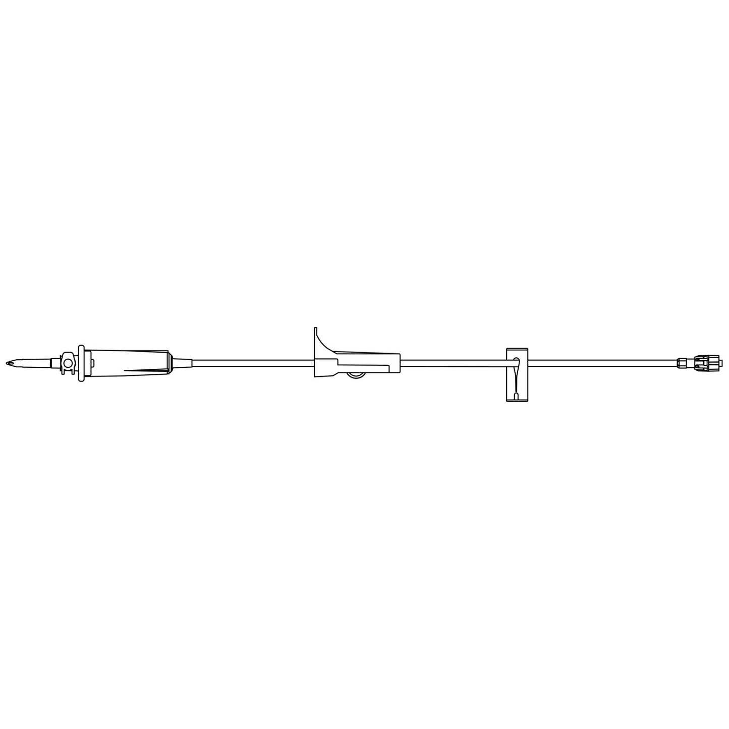 Admin Set, Universal Spike, Roller Clamp, Slide Clamp, SPIN-LOCK Connector, 14mL Priming Volume, 79"L, 15 Drops/mL, Latex Free (LF), Labeled "Contents Sterile", 50/cs (Rx) (Item is Non-Returnable) (Continental US+HI Only, Excluding IN and ND)