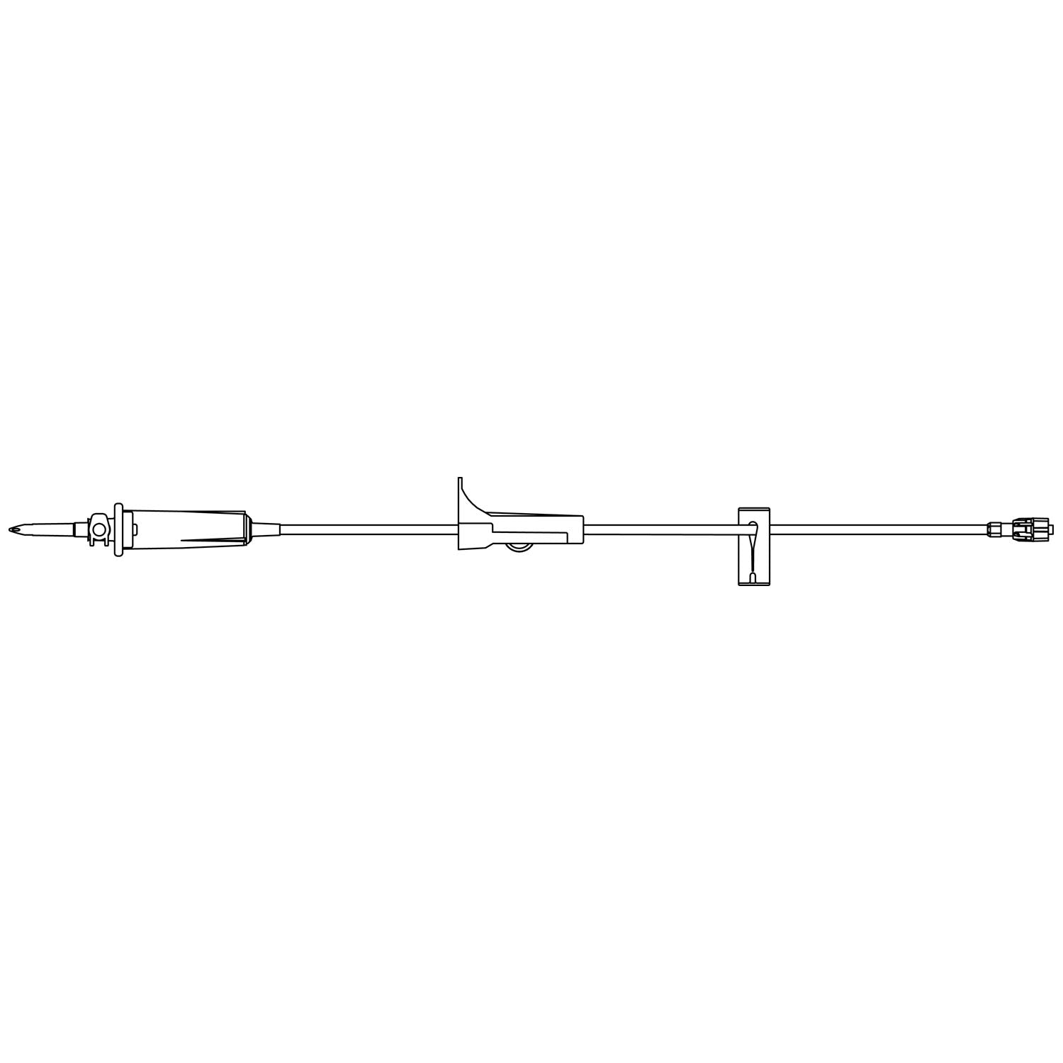 Admin Set, Universal Spike, Roller Clamp, Slide Clamp, SPIN-LOCK Connector, 14mL Priming Volume, 79"L, 15 Drops/mL, Latex Free (LF), Labeled "Contents Sterile", 50/cs (Rx) (Item is Non-Returnable) (Continental US+HI Only, Excluding IN and ND)