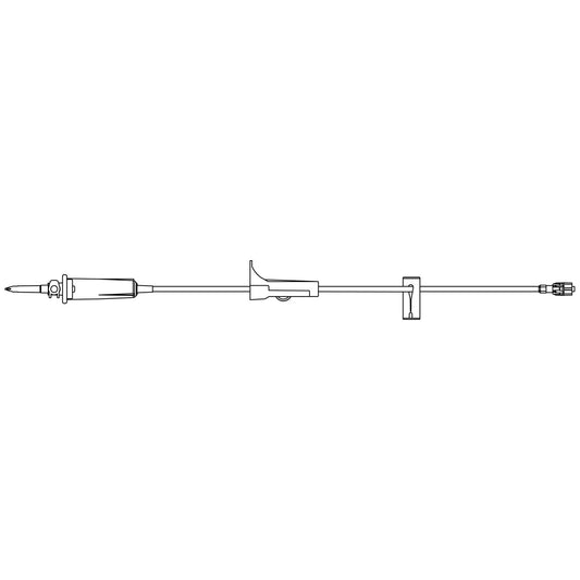 Admin Set, Universal Spike, Roller Clamp, Slide Clamp, SPIN-LOCK Connector, 14mL Priming Volume, 79"L, 15 Drops/mL, Latex Free (LF), Labeled "Contents Sterile", 50/cs (Rx) (Item is Non-Returnable) (Continental US+HI Only, Excluding IN and ND)
