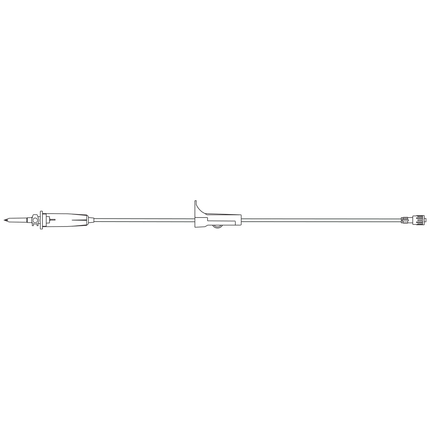 Admin Set, Universal Spike, Roller Clamp, SPIN-Lock Connector, 13mL Priming Volume, 67"L, 60 Drops/mL, DEHP & Latex Free (LF), 50/cs (Rx) (Item is Non-Returnable) (Continental US+HI Only, Excluding IN and ND)