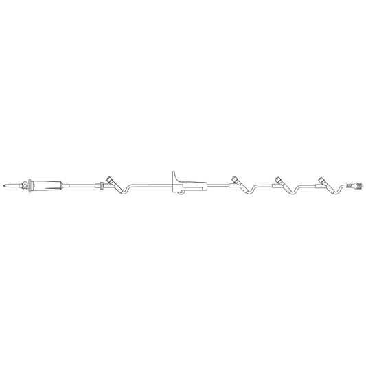 Admin Set, Check Valve, Injection Sites 6", 12", 48" & 100" Above Distal End, SPIN-LOCK Connector, 24mL Priming Volume, 127"L, 15 Drops/mL, 50/cs (Rx) (Continental US+HI Only)