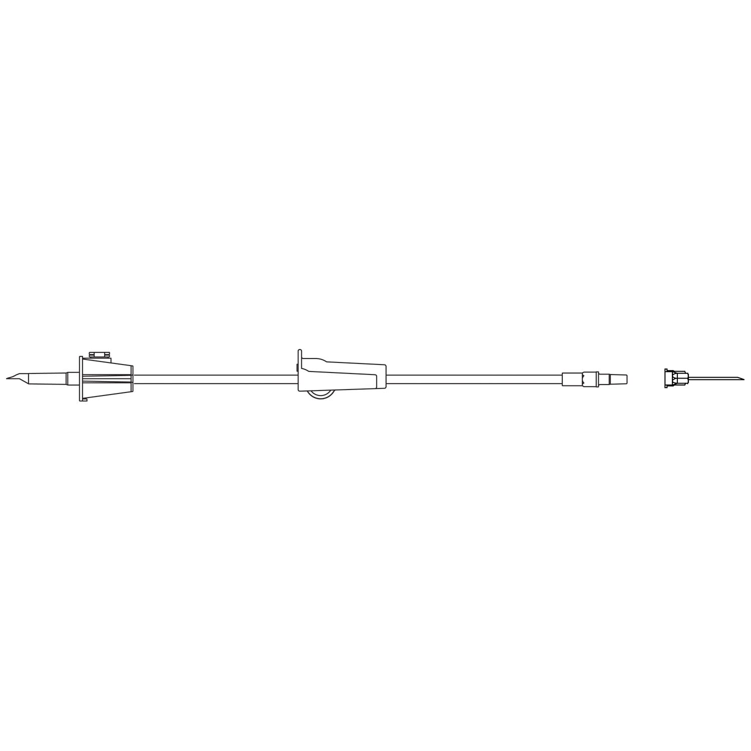 Fluid Transfer Set, Universal Spike, Roller Clamp, Distal Luer Slip Connector, 17G Unattached Needle, 27"L, 50/cs (Rx) (Continental US+HI Only)