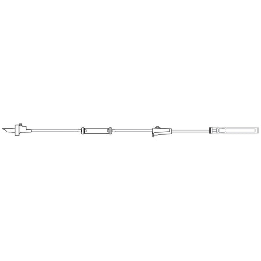 Continuous Overhead Irrigation Set, Non-Vented Spike, 0.188" ID Tubing, Drip Chamber, Roller Clamp, 4_" Distal Connector, 82"L, Latex Free (LF), 20/cs (Rx) (Item is Non-Returnable) (Continental US+HI Only, Excluding IN and ND)