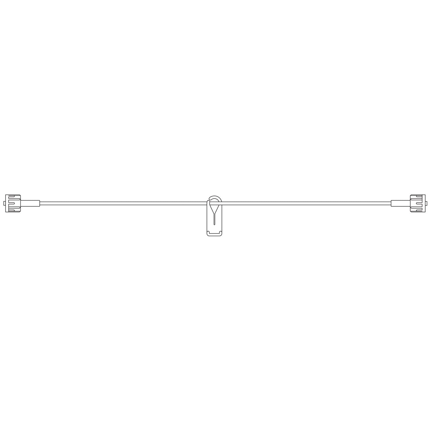 Extension Set, Male Luer Locks at Each End & 1 Slide Clamp, 1.3mL Priming Volume, 63"L, Latex Free (LF), 50/cs (Rx) (Continental US+HI Only)