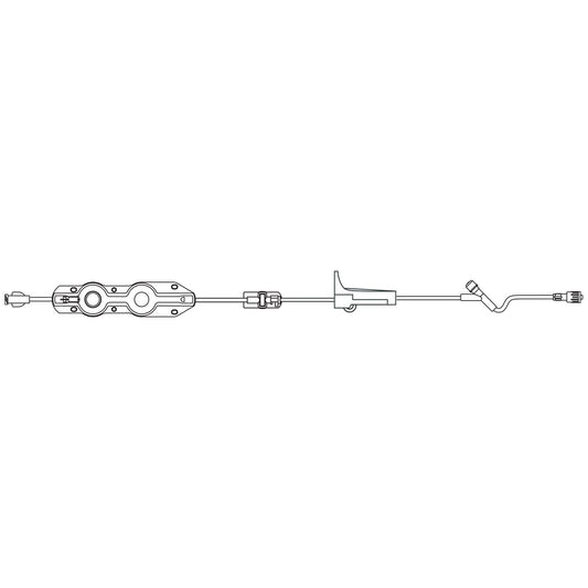 Add-On Set, Female Luer Lock Connector, Free Flow Protector Clip, Roller Clamp, Injection Site 6" Above Distal End, SPIN-LOCK Connector, Latex Free (LF), 18mL Priming Volume, 90"L, 24/cs (Rx) (Continental US+HI Only)