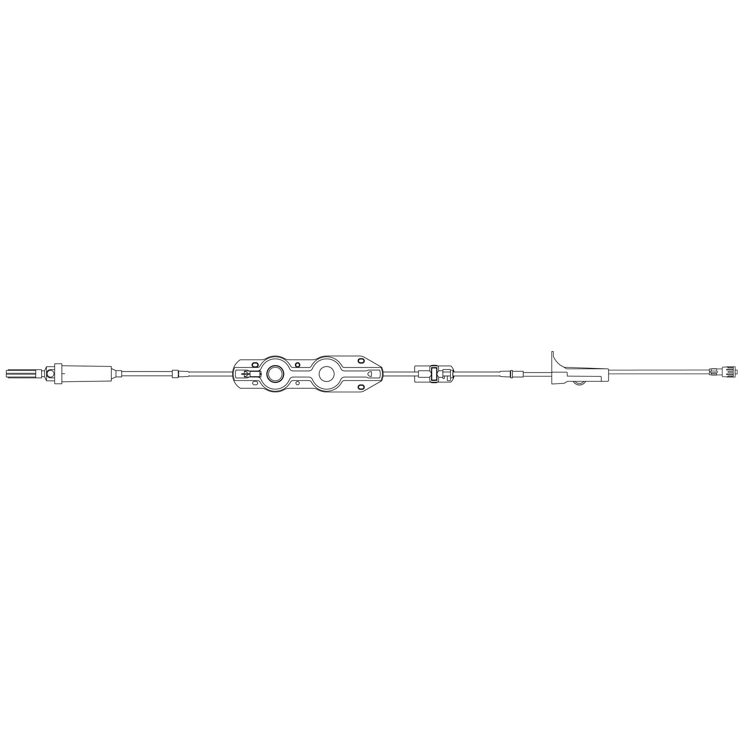 Pump Universal Spike Nitroglycerin Set, Universal Spike, Free-Flow Protector Clip, Roller Clamp, SPIN-LOCK Connector, Latex Free (LF), 27mL Priming Volume, 135"L, 60 Drops/mL, 24/cs (Rx) (Item is Non-Returnable) (Continental US+HI Only, Excluding IN and ND)