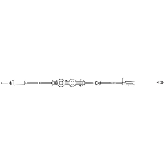 Pump Universal Spike Nitroglycerin Set, Universal Spike, Free-Flow Protector Clip, Roller Clamp, SPIN-LOCK Connector, Latex Free (LF), 27mL Priming Volume, 135"L, 60 Drops/mL, 24/cs (Rx) (Item is Non-Returnable) (Continental US+HI Only, Excluding IN and ND)