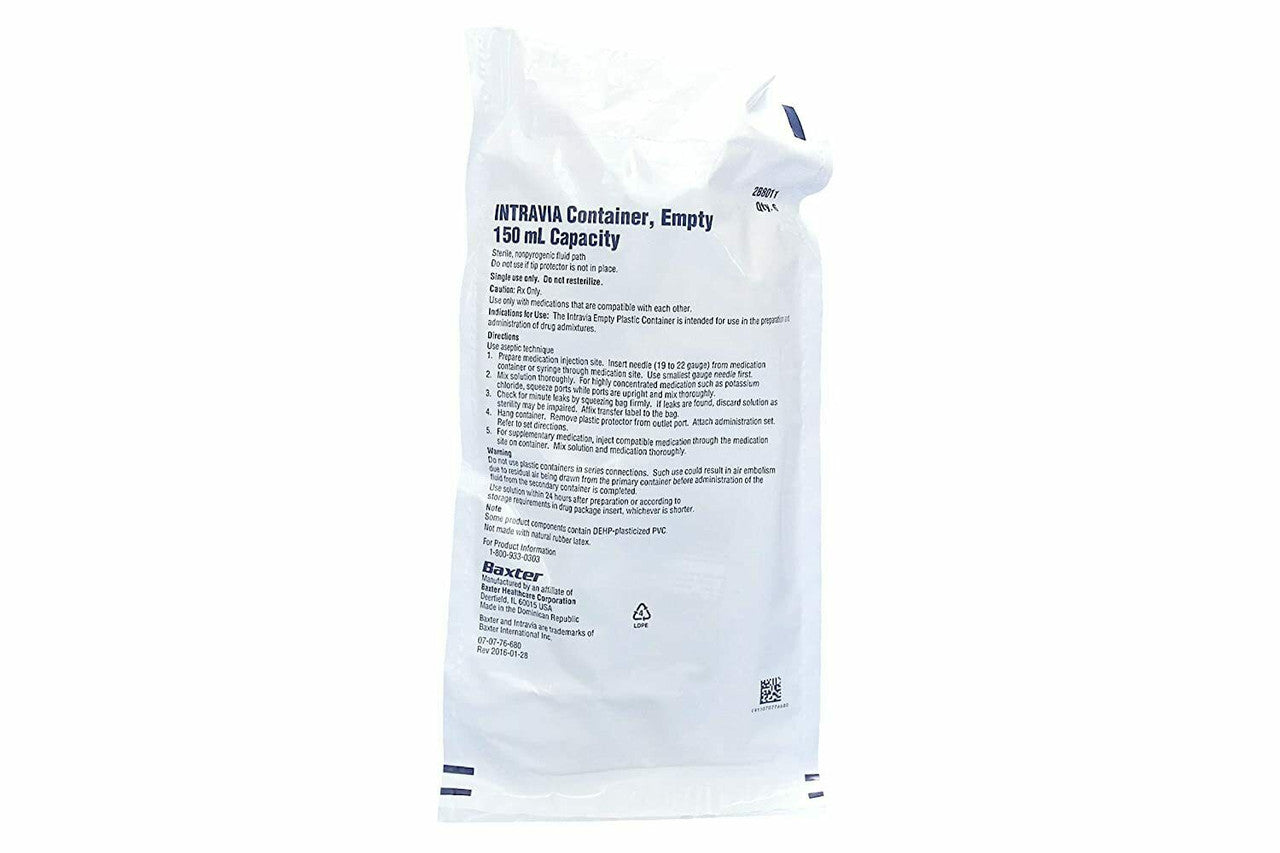 Intravia Container, Empty, 150 ml, Non-Pyrogenic Fluid Path, Sterile, 48/cs (Rx) (Continental US Only) (Product Access Restricted. Check with your sales rep to verify eligibility)