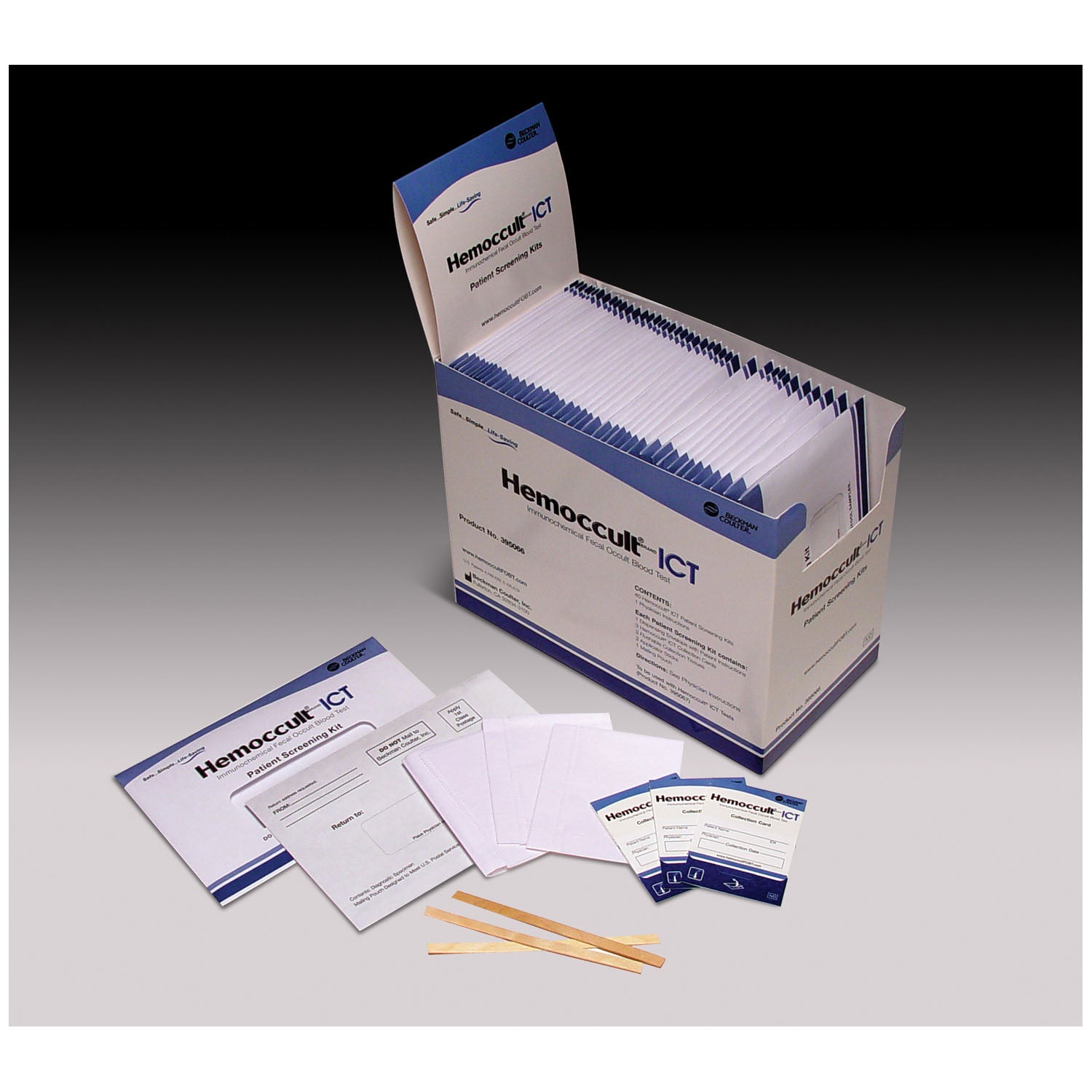 Hemoccult ICT Patient Collection Screening Kit, Contains: Physician Instructions, 40 Pt Envelopes Printed, Instructions, 3 Single Collection Devices, Sample Sticks, Collection Tissues & 1 Barrier Mailing Envelope (Minimum Expiry Lead is 90 days) (Item is Non-Returnable) (US & Canada Only)