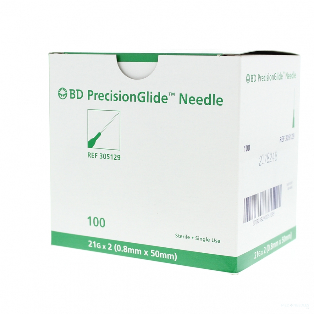 Needle, 21G x 2", Regular Bevel, Sterile, 100/bx, 10 bx/cs (Continental US Only) (Drop Ship Requires Pre-Approval)