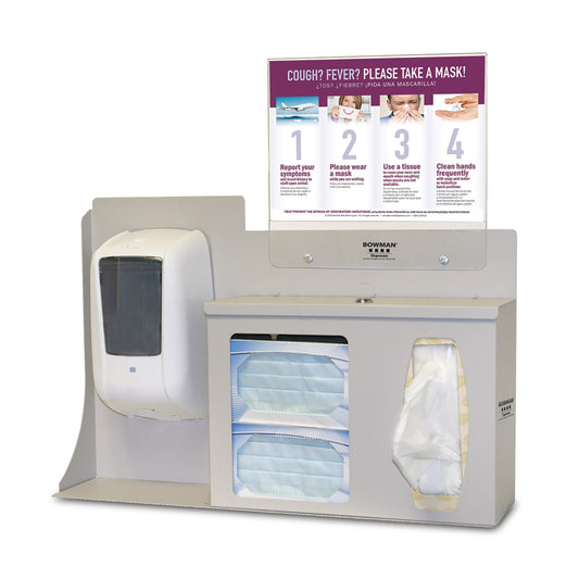 Respiratory Hygiene Bundle Station 206, Includes: Respiratory Hygiene Station RS005-0512 and Sign Holder MP-075