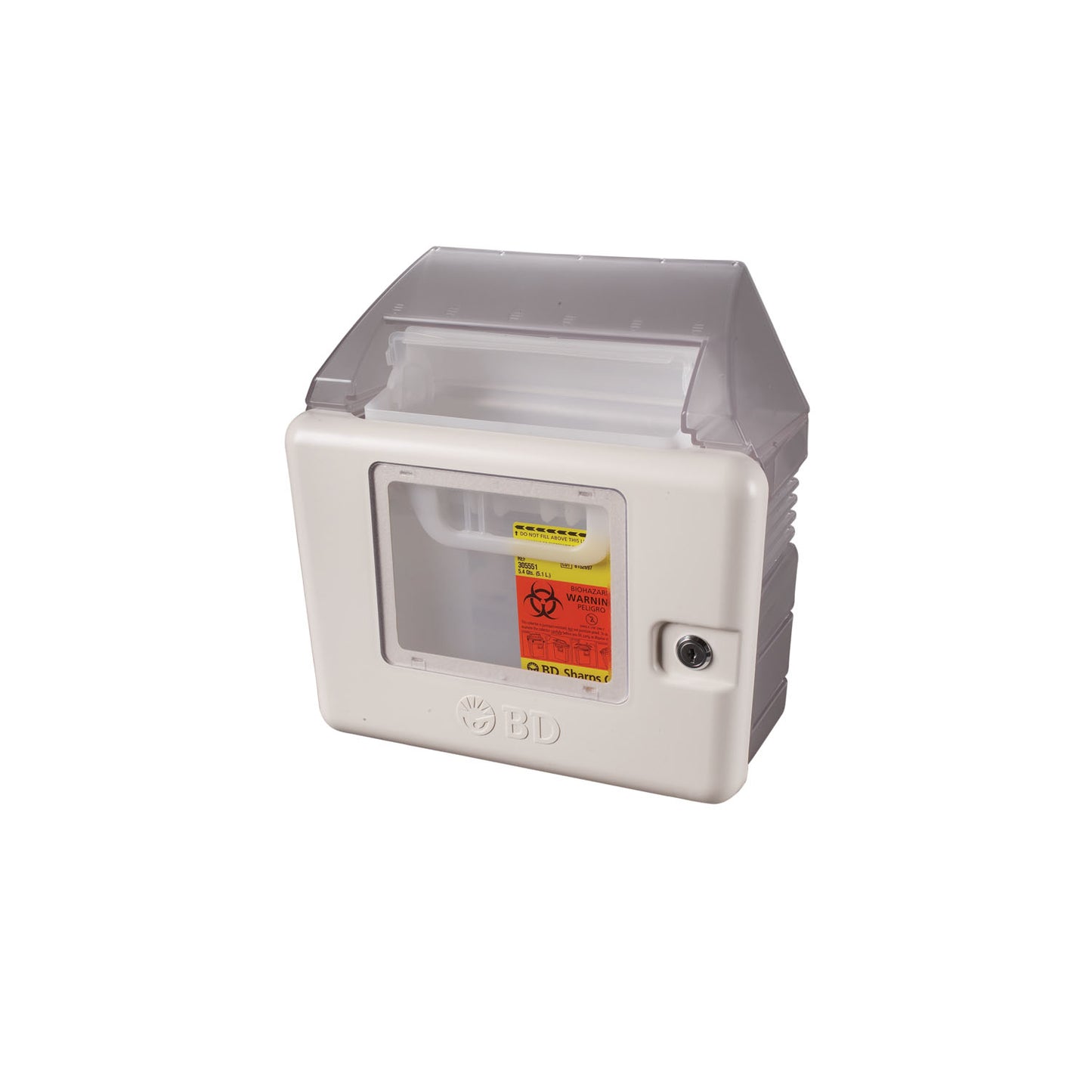 Sharps Collector Locking Wall Cabinet for 5.4qt Next Generation Collectors, Beige Enclosure with Natural Shield, 13_" x 13_" x 5_" (Continental US Only) (Drop Ship Requires Pre-Approval)