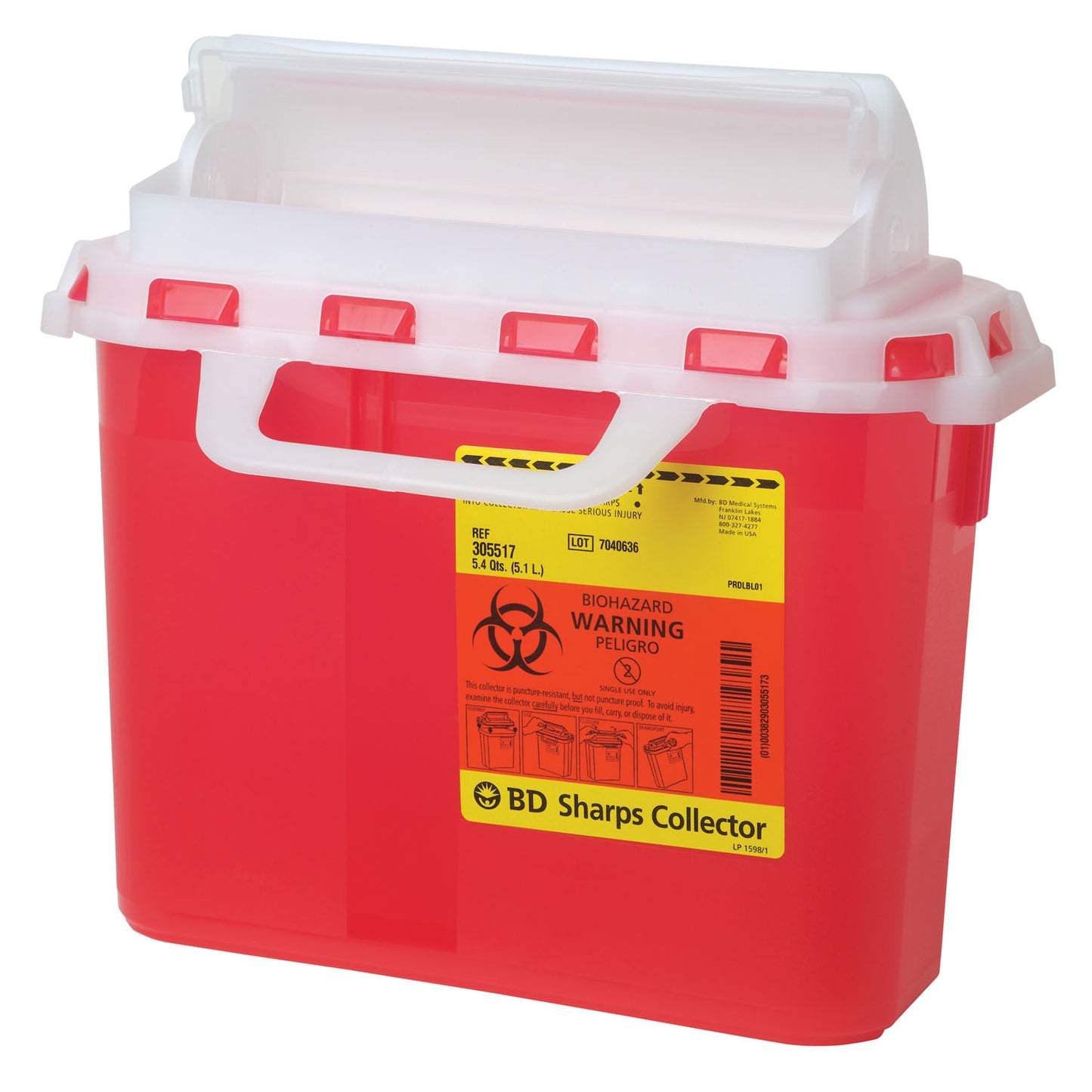 Sharps Collector, 2 Gallon, Next Generation, Counter Balanced Door, Pearl, 10/cs (Continental US Only) (Drop Ship Requires Pre-Approval)