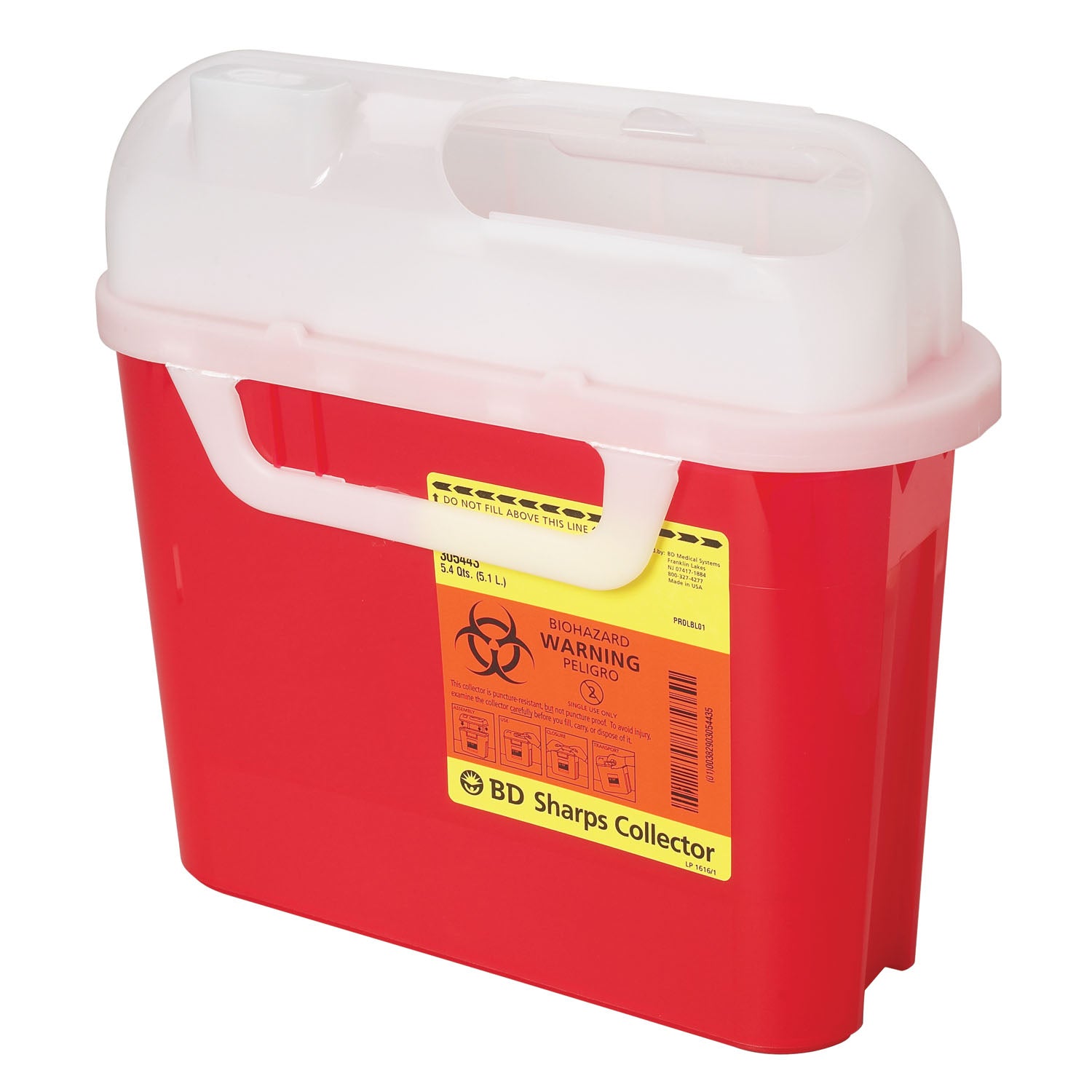 Sharps Collector, 5.4 Qt, Side Entry, Pearl, 20/cs (8 cs/plt) (Continental US Only) (Drop Ship Requires Pre-Approval)