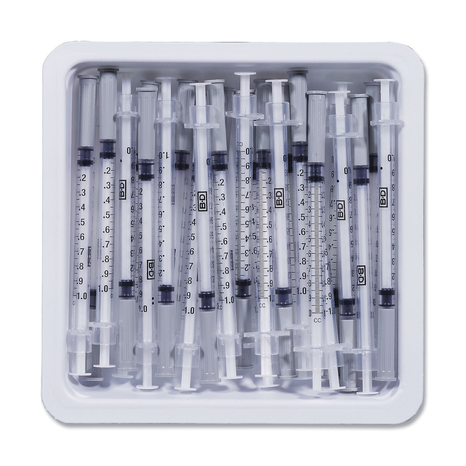 Allergist Tray, 1mL, Permanently Attached Needle, 27G x 3/8", Regular Bevel, 25/tray, 40 trays/cs (Continental US Only) (Drop Ship Requires Pre-Approval)