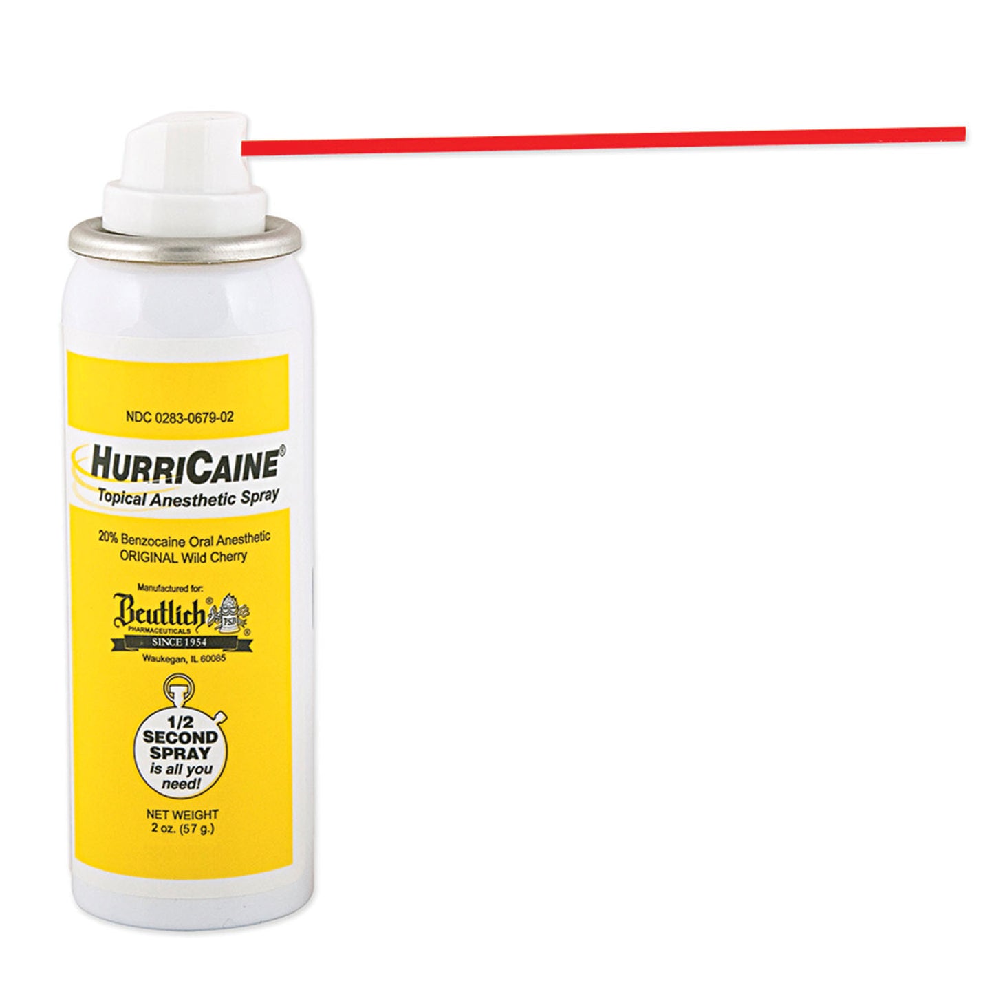 Topical Anesthetic Spray, 2 oz Can, Wild Cherry + 1 Disposable Extension Tube (Item is considered HAZMAT and cannot ship via Air or to AK, GU, HI, MP, PR, VI) (US Only)