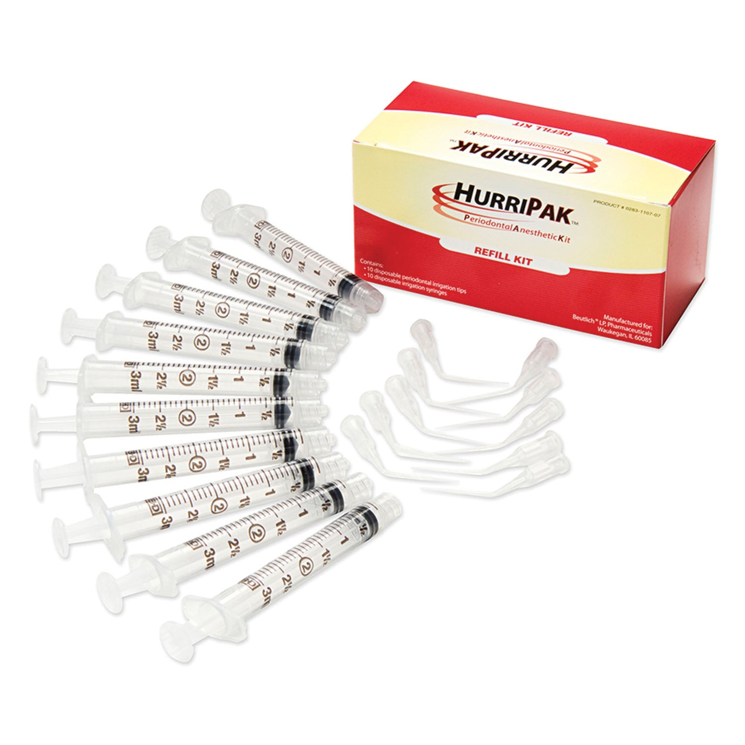 HurriPAK Refill Kit, Each Kit Contains 10 Syringes & 10 Tips