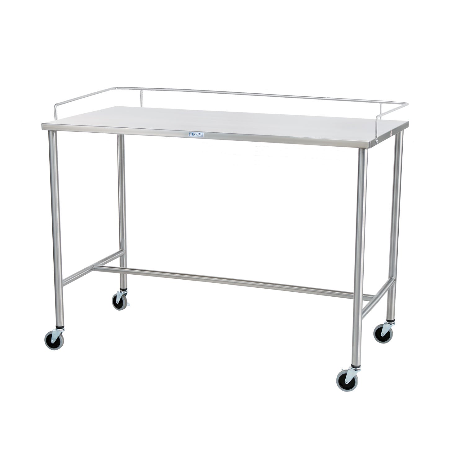 Sawyer Instrument Table 30"W x 34"H x 26"D On 3" Casters, Brake, 3 Sided Guardrail (DROP SHIP ONLY)