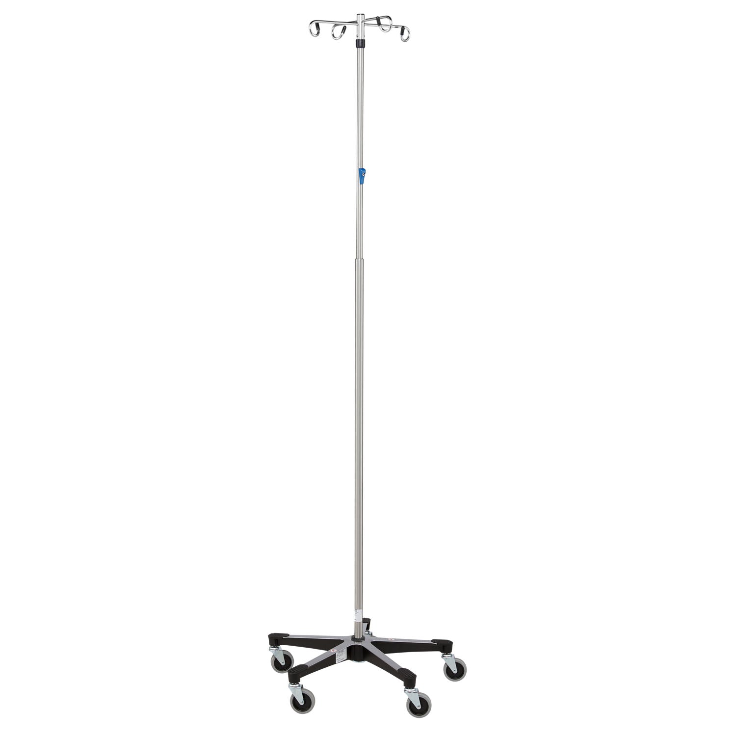 IV Stand, 4 Hook w/Thumb Operated Slide Lock w/5 Leg Base (DROP SHIP ONLY)