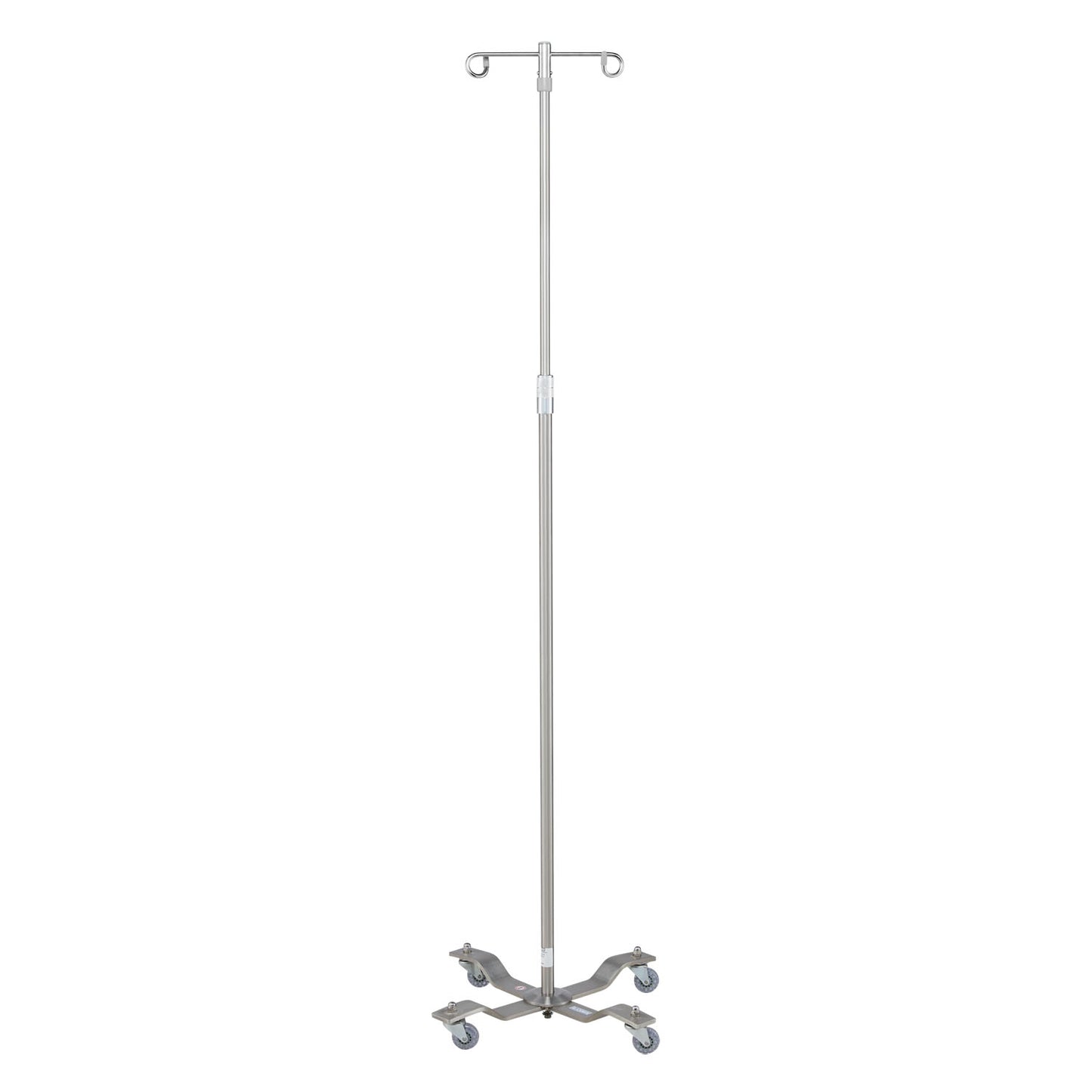IV Stand, 2 Hook, Twist Lock, 4 Leg, 21 1/4" Diameter Stainless Steel Low Center of Gravity Welded Base (DROP SHIP ONLY)